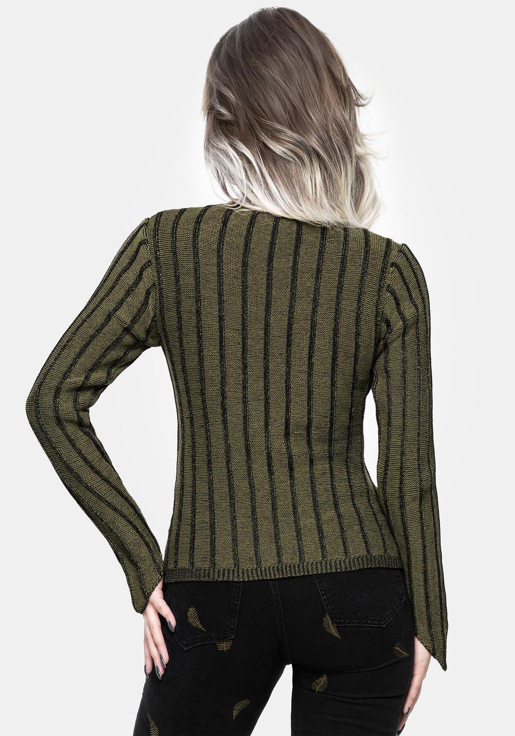 Myrsina Plated Rib Knit Top Product Image