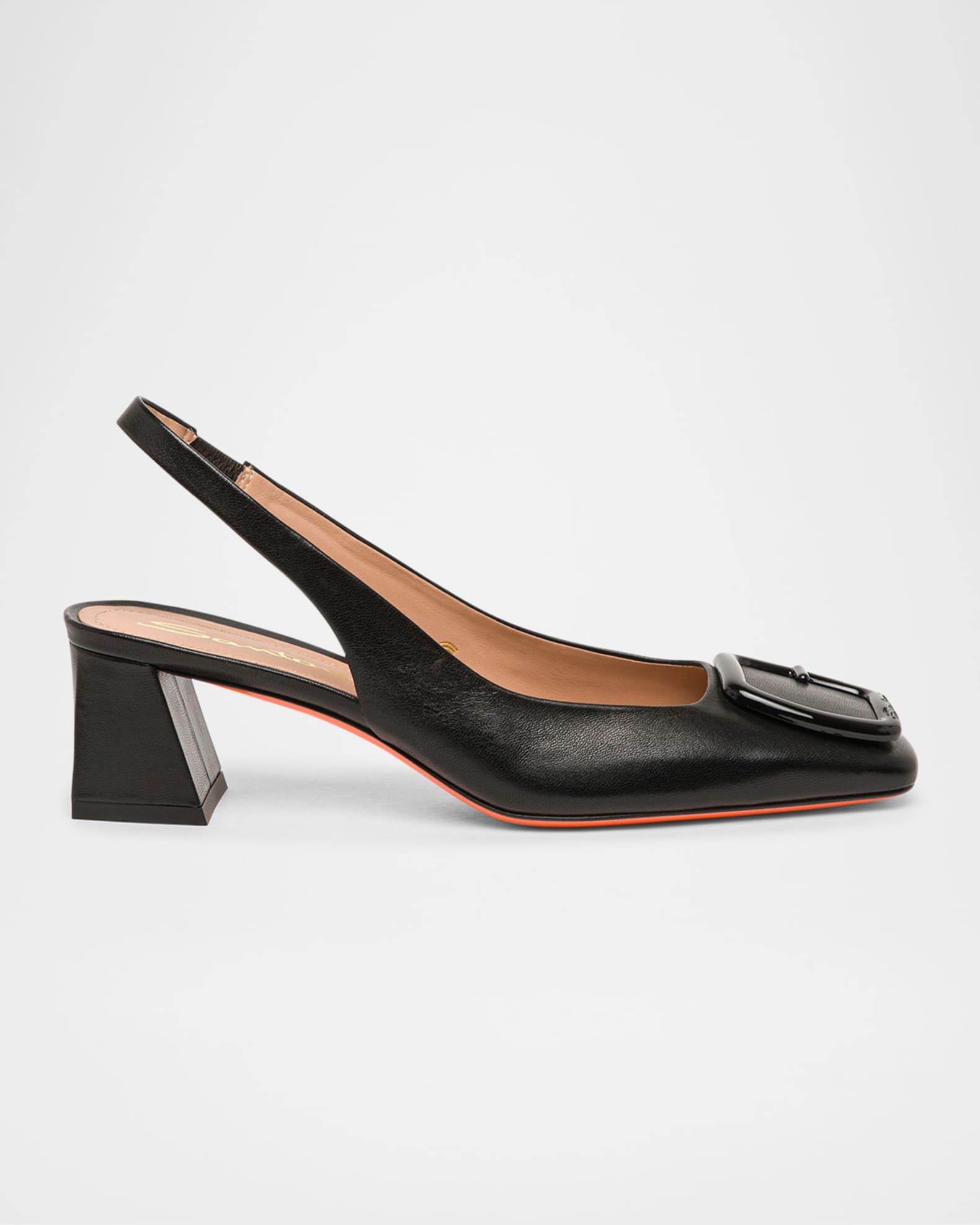 Womens Patent Leather Block-Heel Pumps Product Image