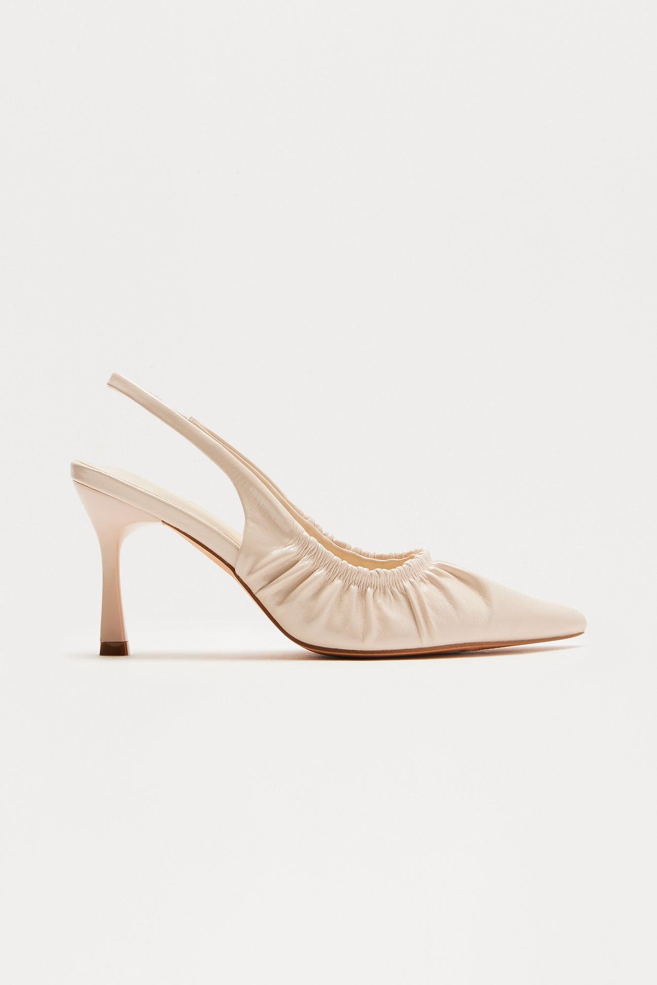 Envious Patent Slingback Pumps - Cream Product Image