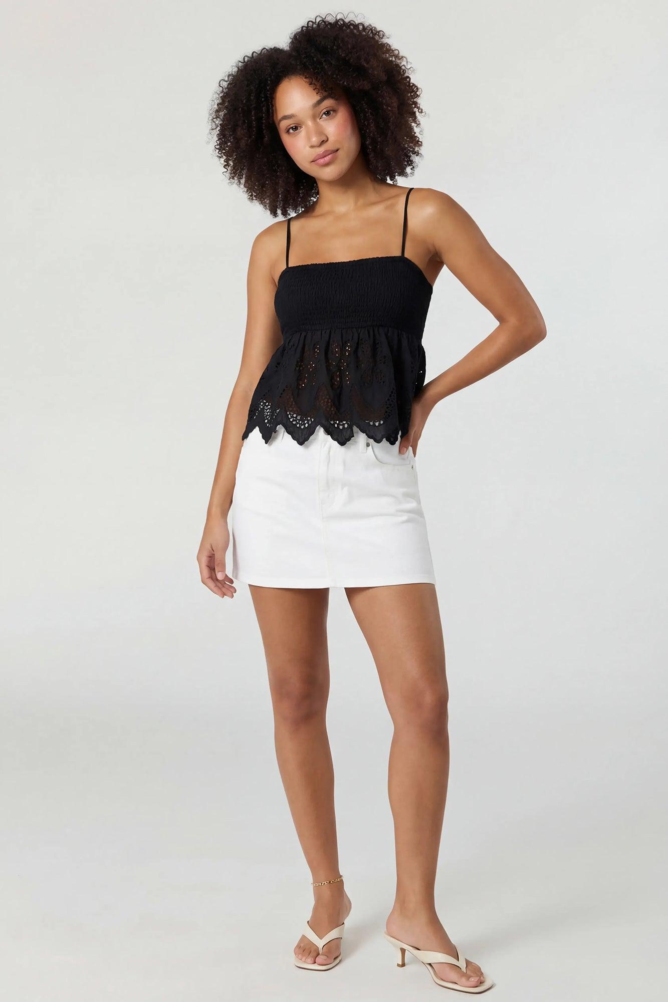 Eyelet Babydoll Tank Female Product Image