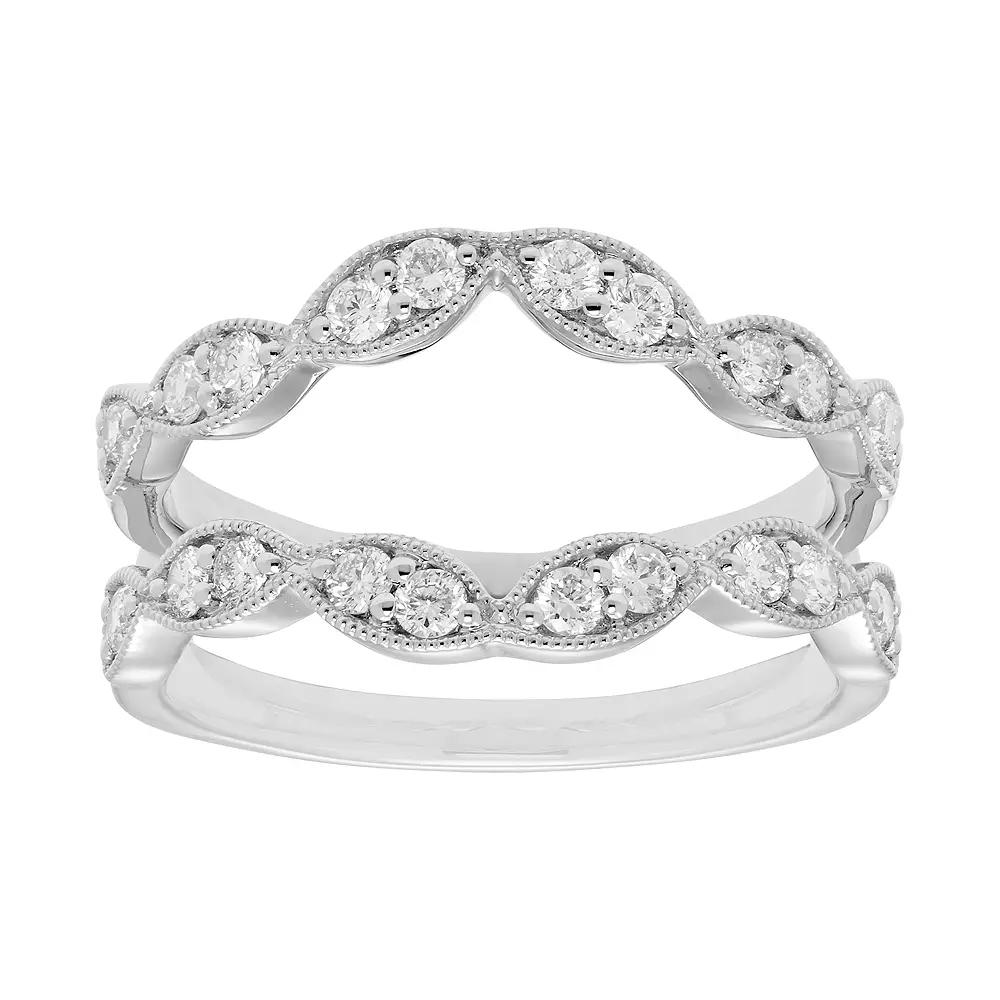 The Regal Collection 14k Gold 1/2 Carat T.W. Diamond Scalloped Enhancer Wedding Ring, Women's,  Product Image