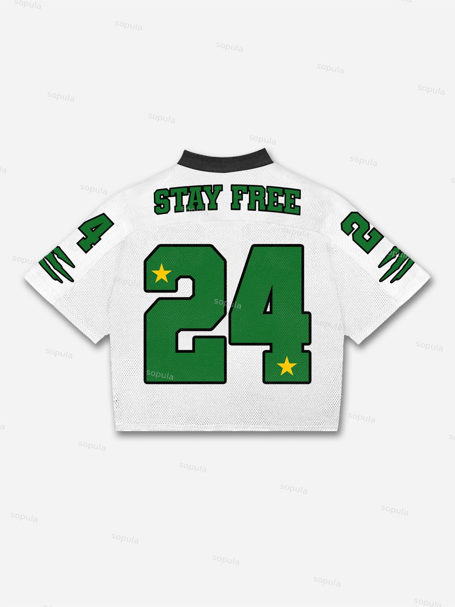 Stay Wild 24 Cartoon Animal Blokecore Mesh Football Jersey T-shirt Product Image