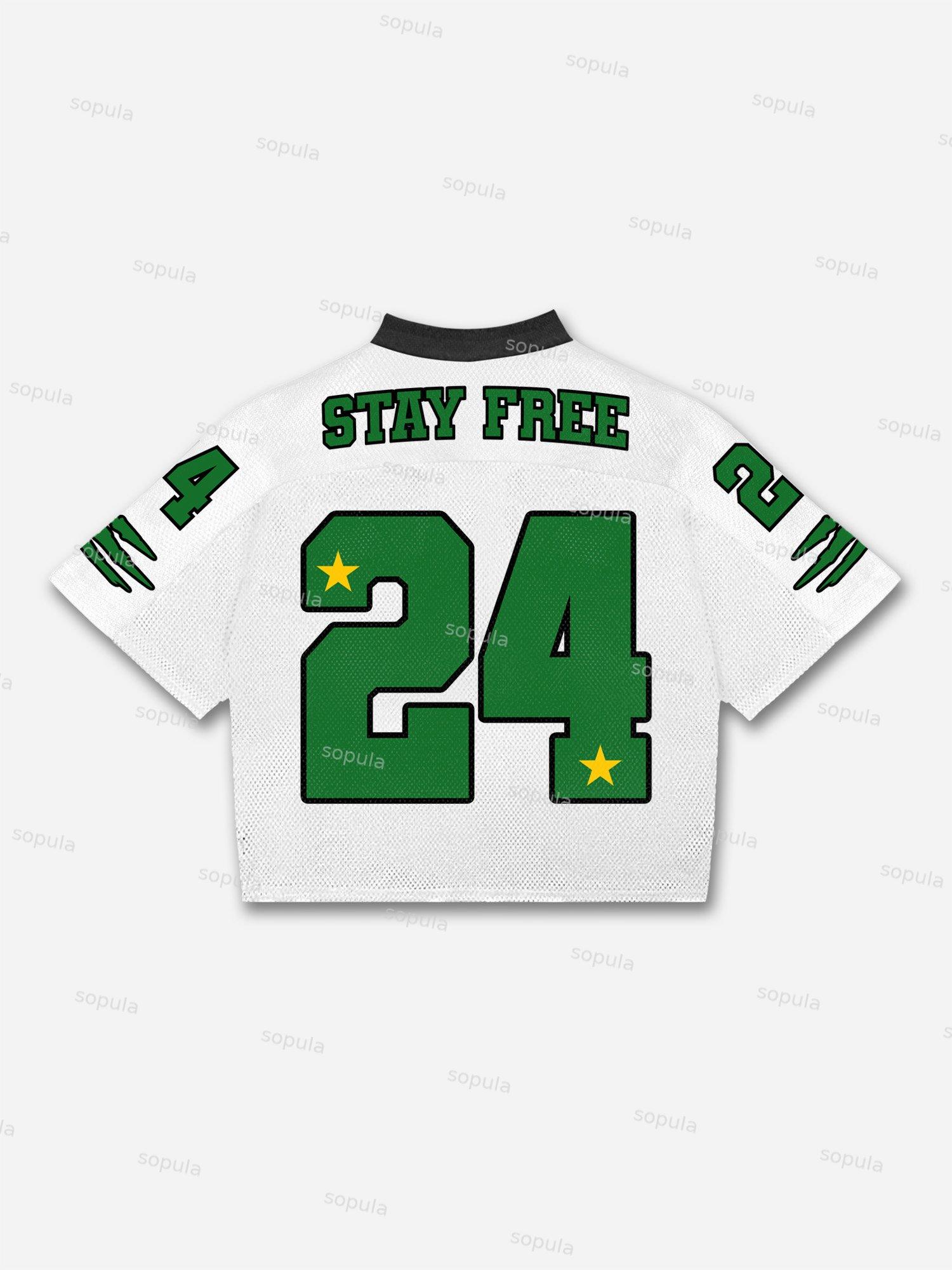 Stay Wild 24 Cartoon Animal Blokecore Mesh Football Jersey T-shirt Product Image