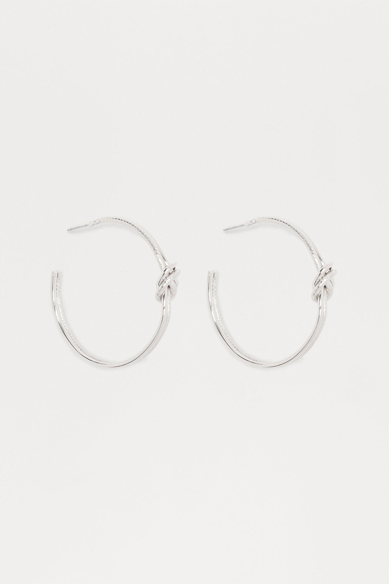 Untwisted Hoop Earrings - Silver Female Product Image