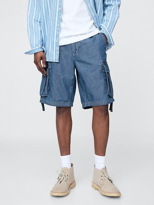 11" Baggy Denim Cargo Shorts Product Image