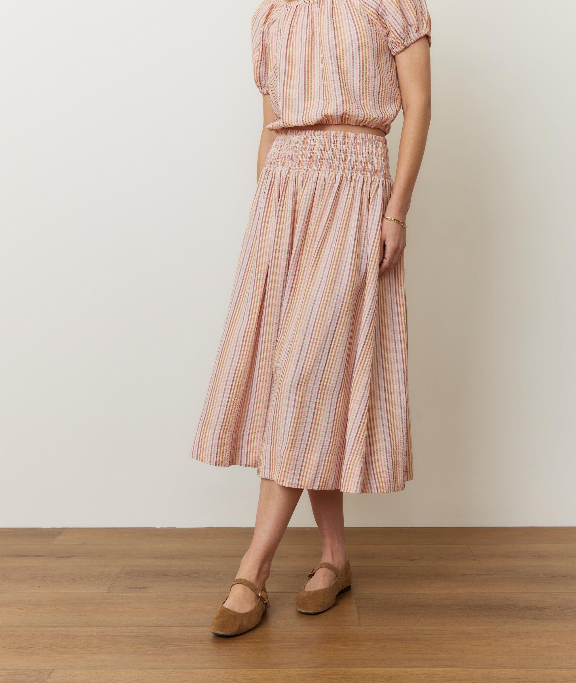 Bea Seersucker Midi Skirt Product Image