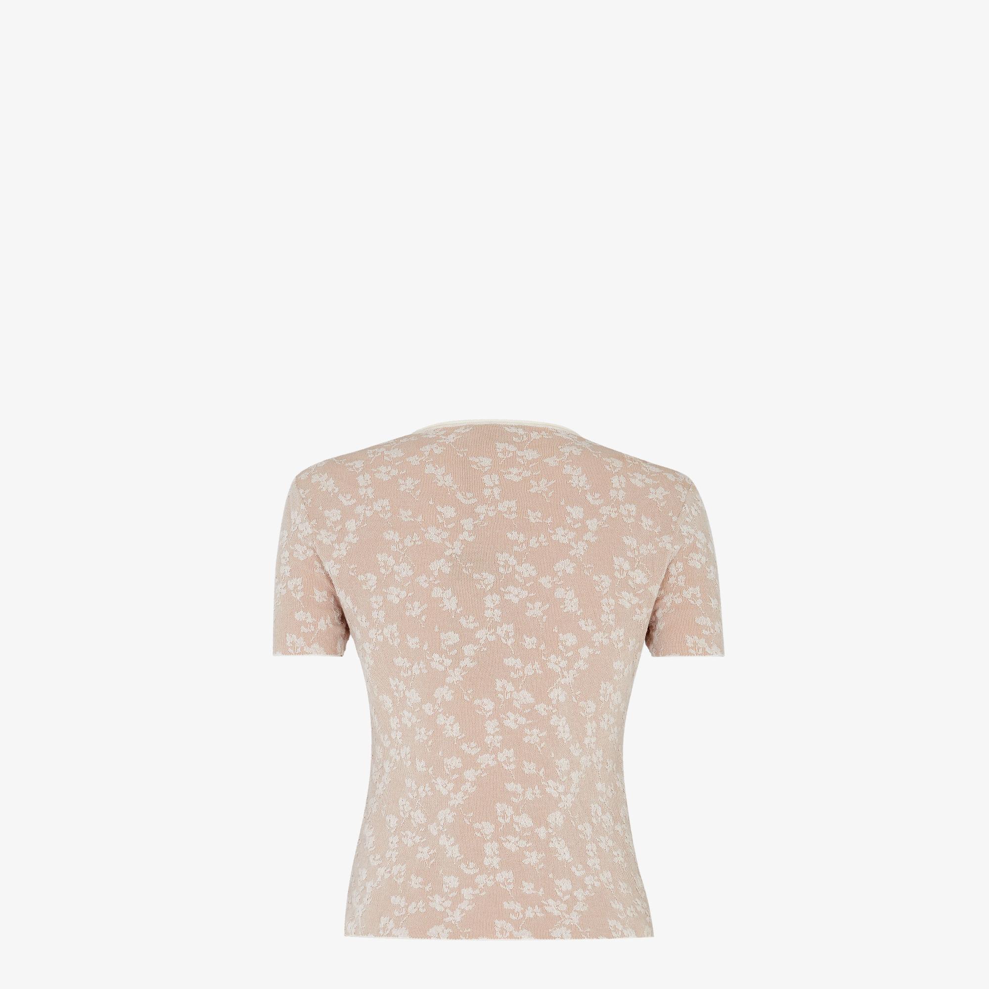 T-shirtBrown viscose jacquard T-shirt Product Image