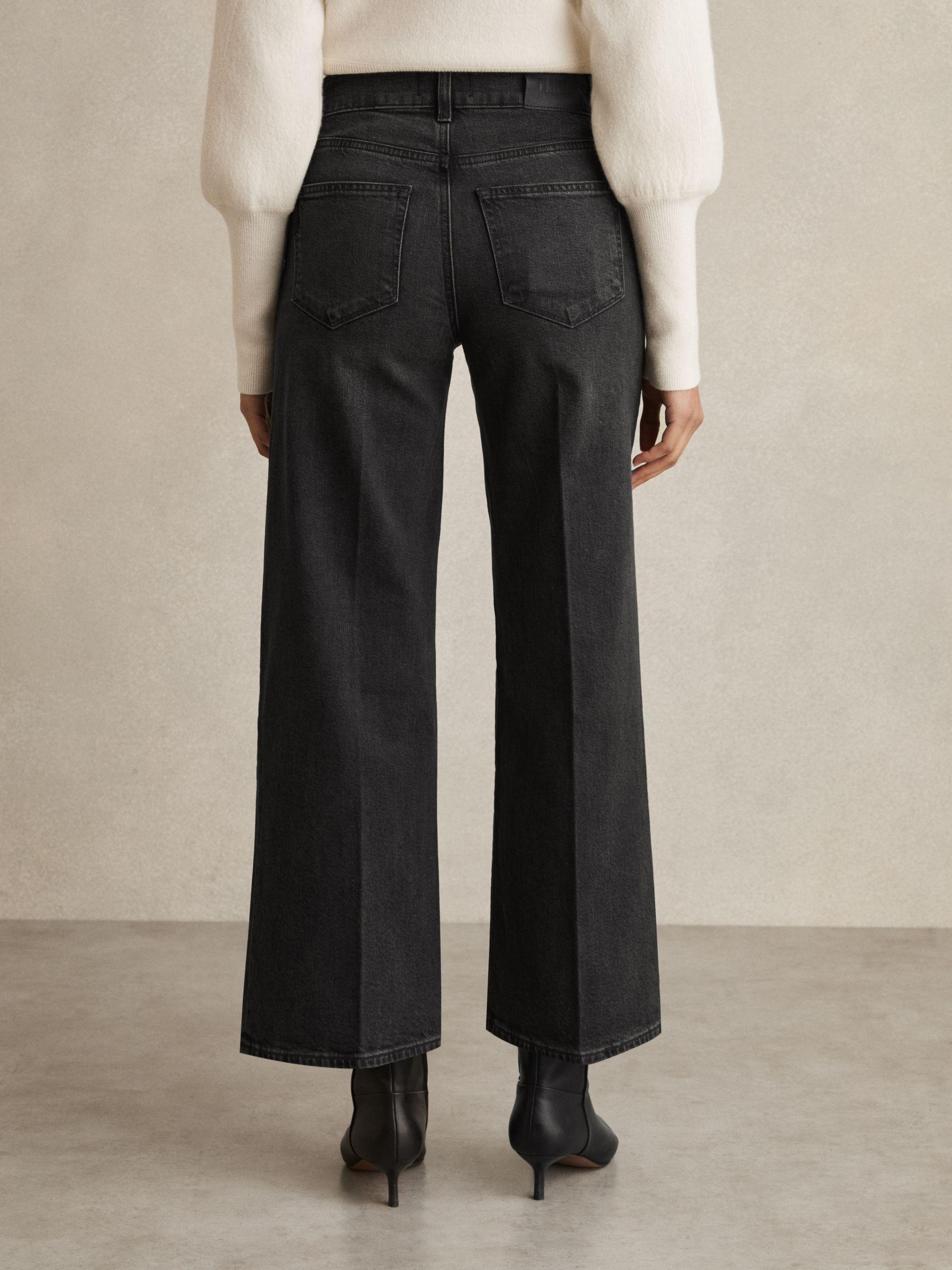 Paige Wide-Leg Cropped Jeans in Black Product Image