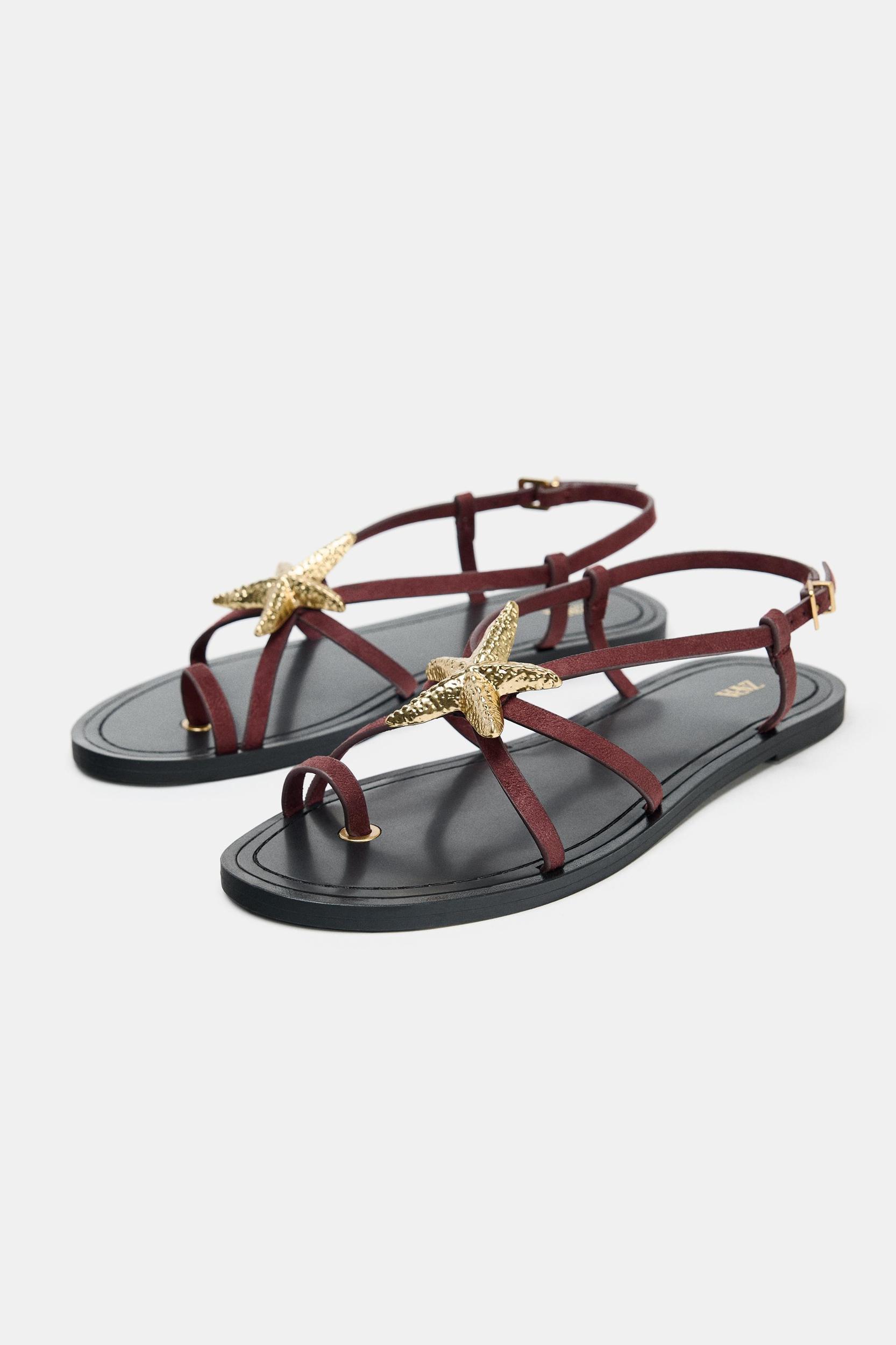 STRAPPY SANDALS WITH METALLIC DETAIL Product Image