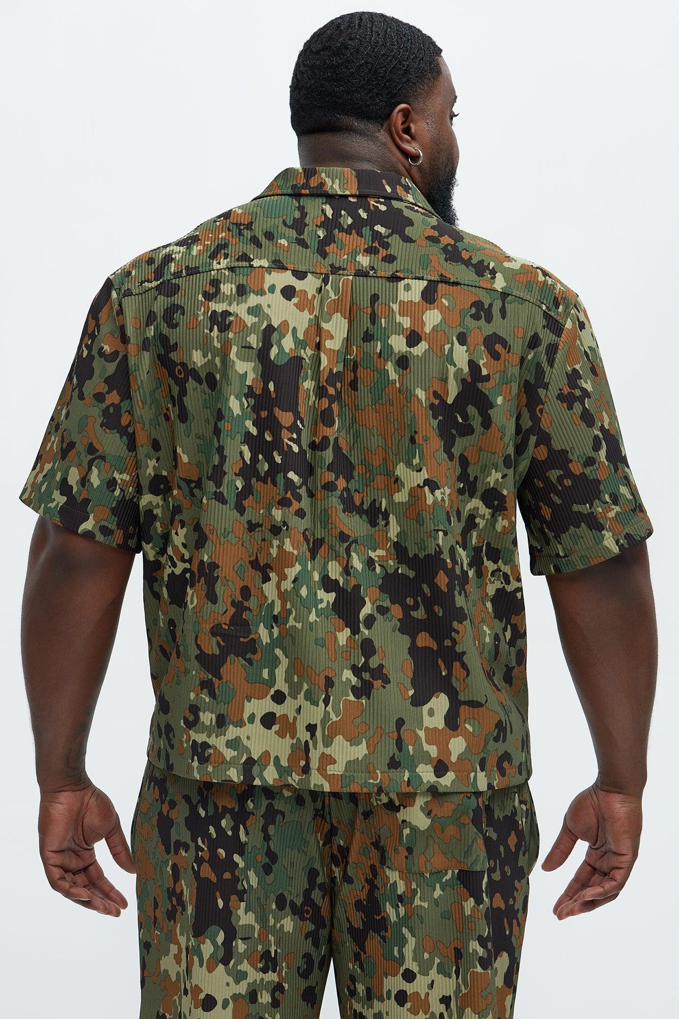 Show Up Short Sleeve Cuban Shirt - Camouflage Product Image