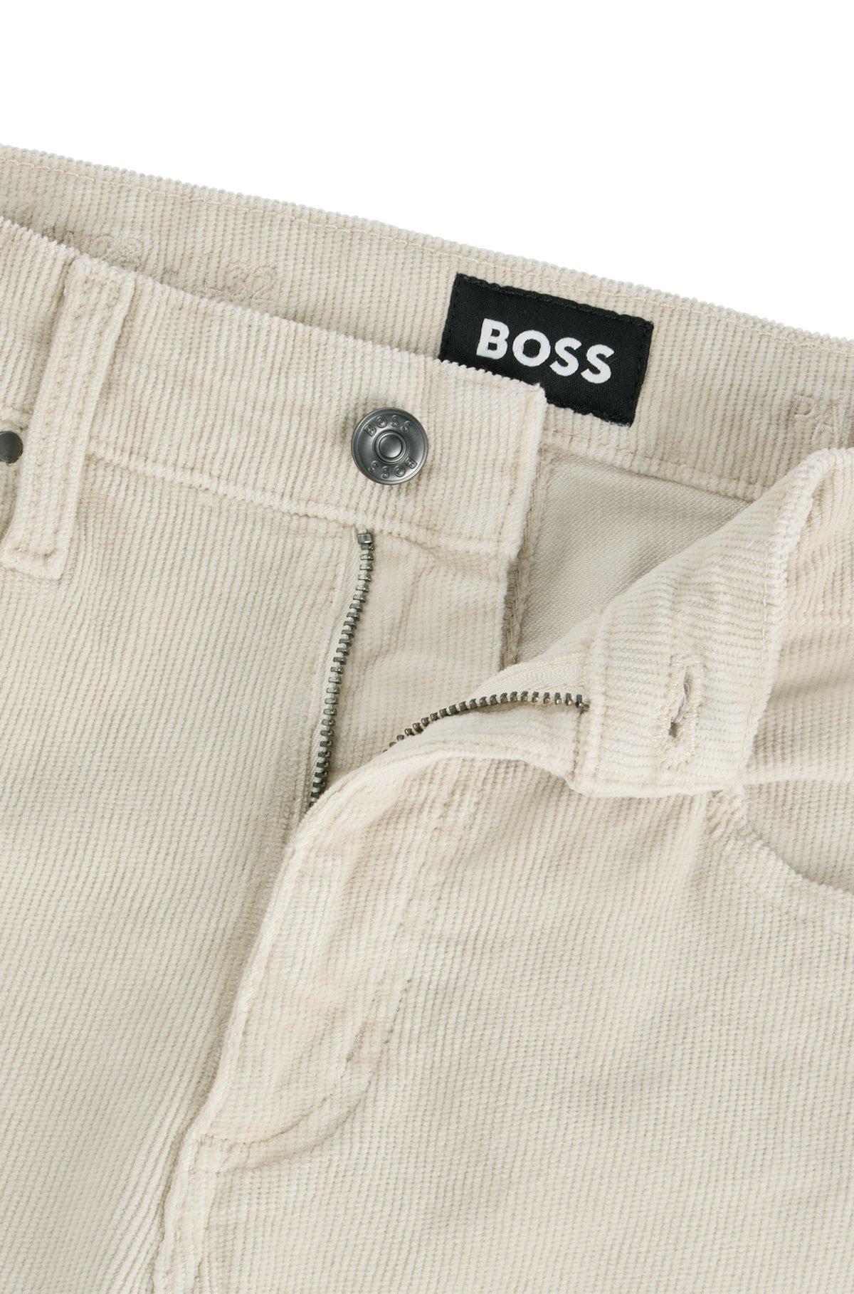 BOSS - Straight-fit jeans in stretch-cotton corduroy denim - Light Beige Product Image