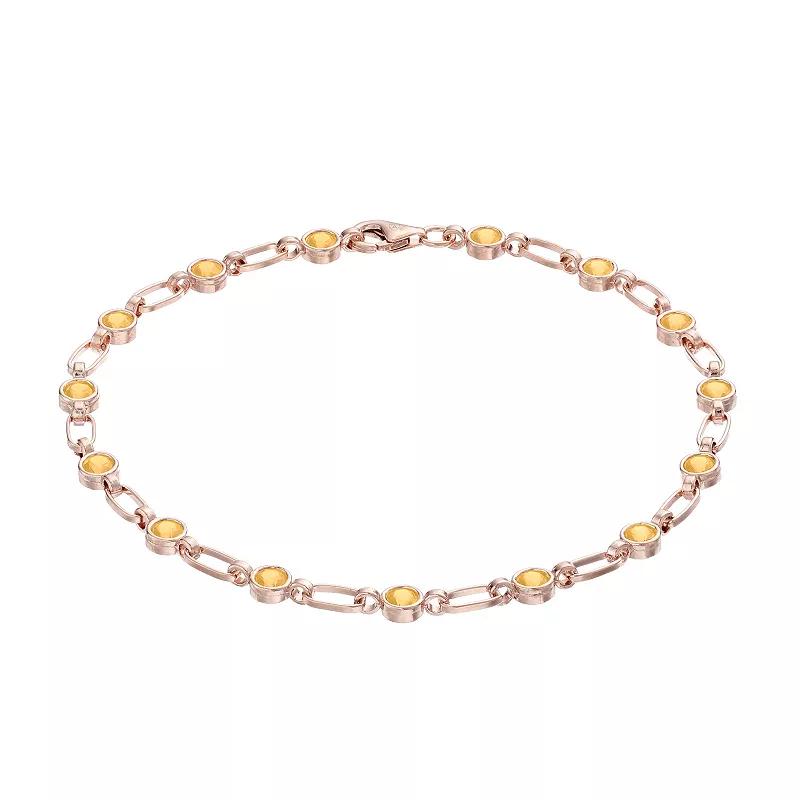 Womens Kristen Kesho Kristen Kesho, Sterling Silver Lab-Created Yellow Sapphire Tennis Bracelet, Women's, Size: 7.5" Product Image