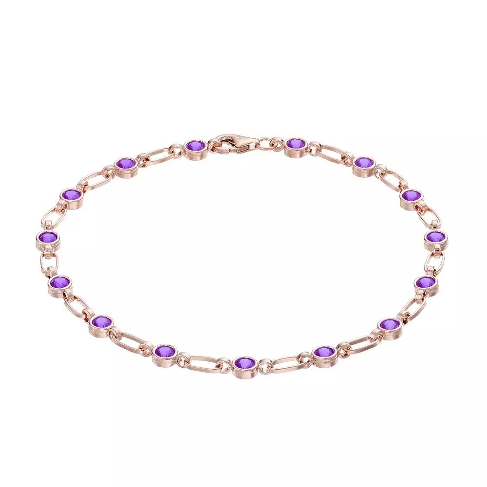 Womens Kristen Kesho Kristen Kesho, Sterling Silver Lab-Created Yellow Sapphire Tennis Bracelet, Women's, Size: 7.5", Gold Tone Product Image