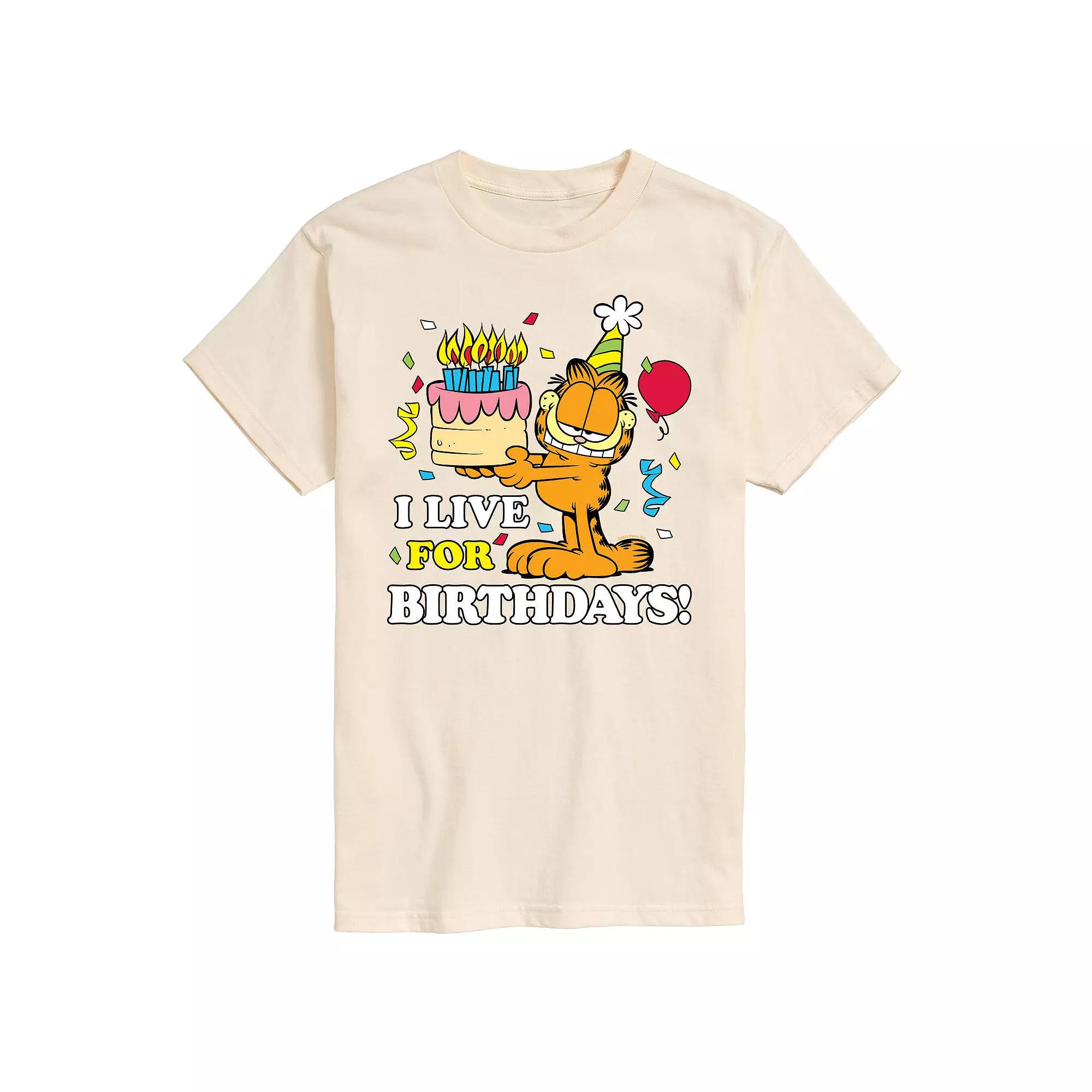 Big & Tall Garfield Live For Birthdays Graphic Tee, Men's,  Product Image