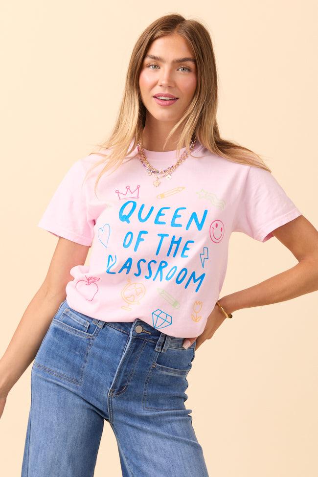 Queen Of The Classroom Light Pink Graphic Tee Product Image