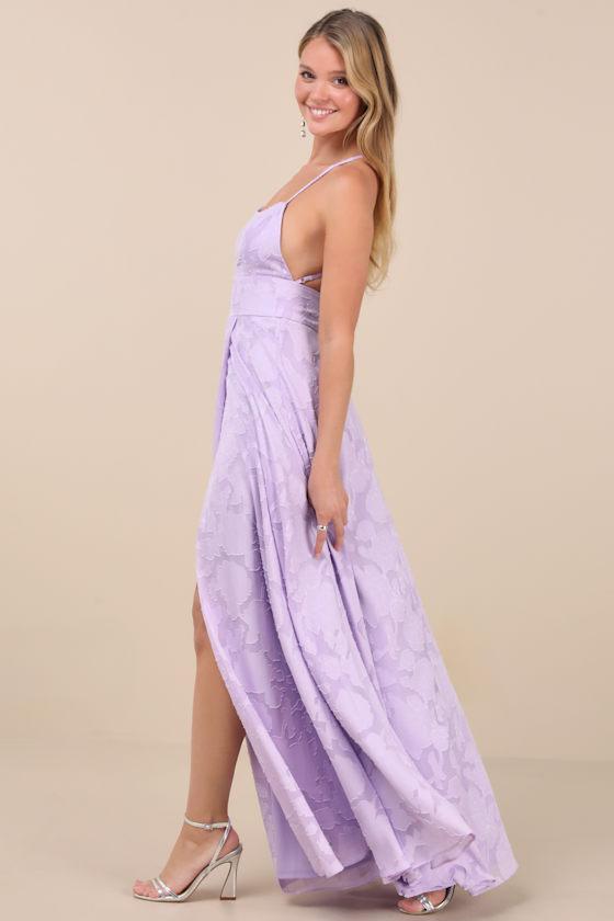 Let There Be Romance Lavender Burnout Floral Maxi Dress Product Image