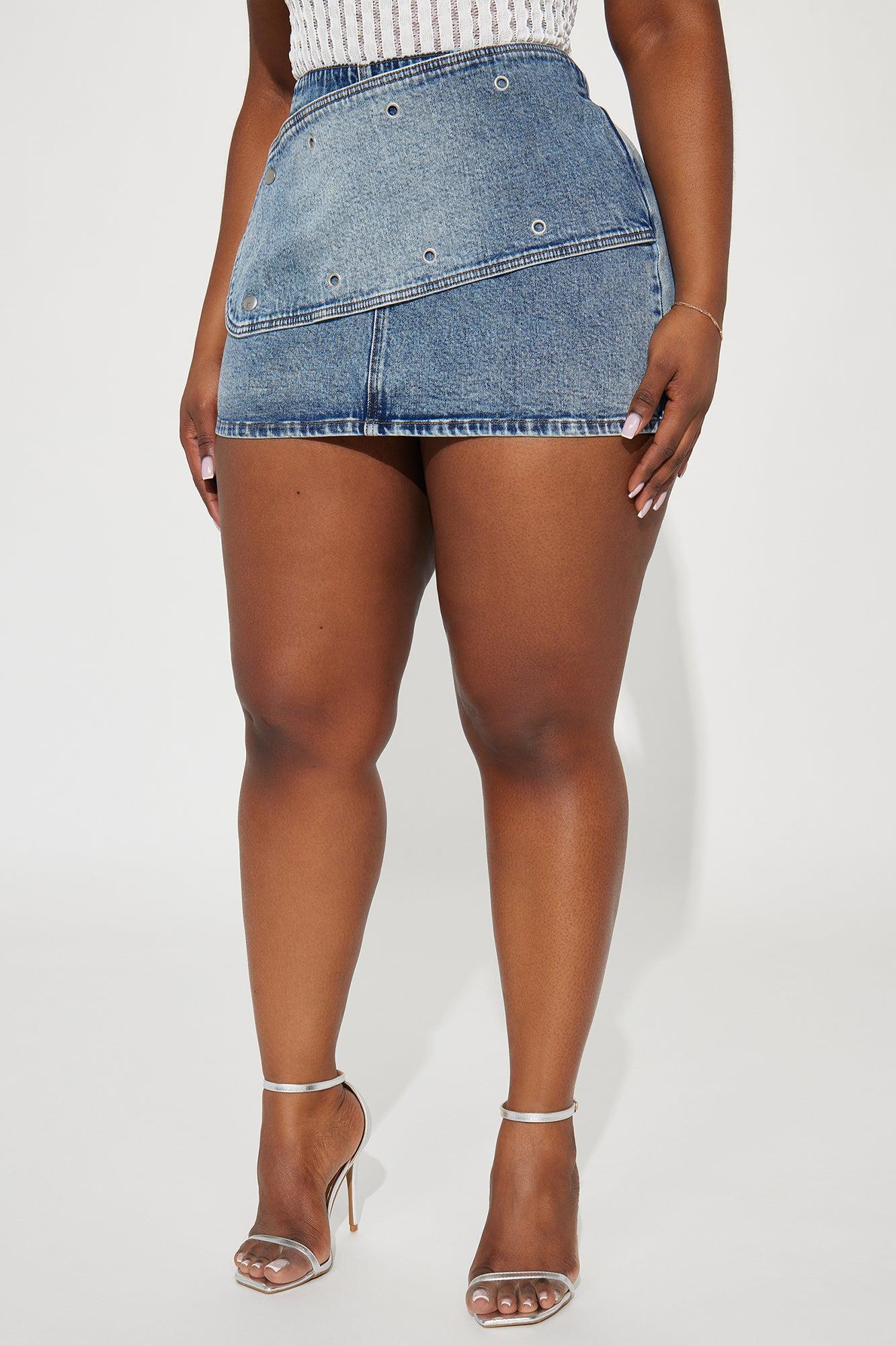 Lola Wrap Denim Micro Mini Skirt - Light Wash Product Image