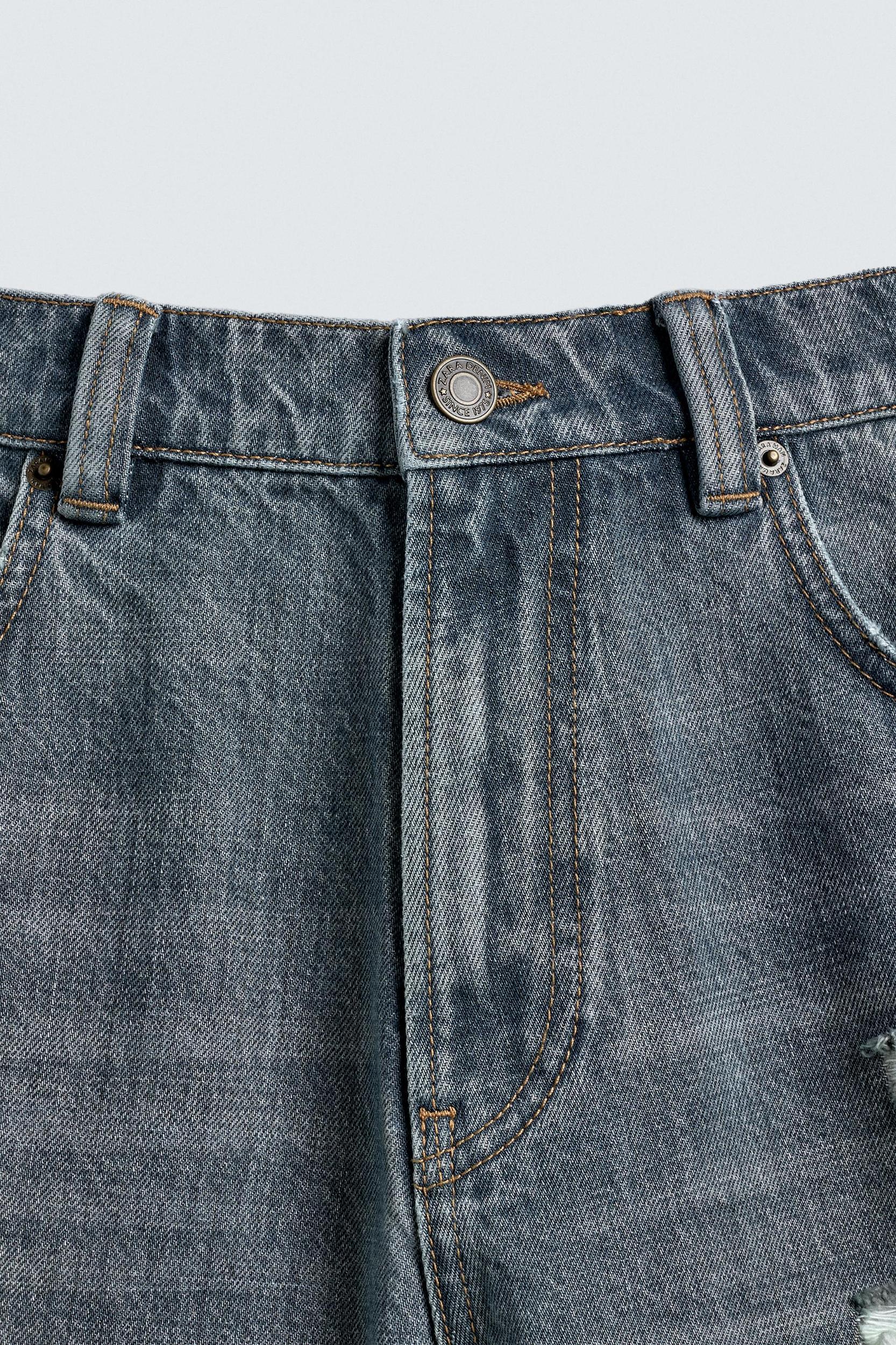 RIPPED DENIM BERMUDA SHORTS Product Image