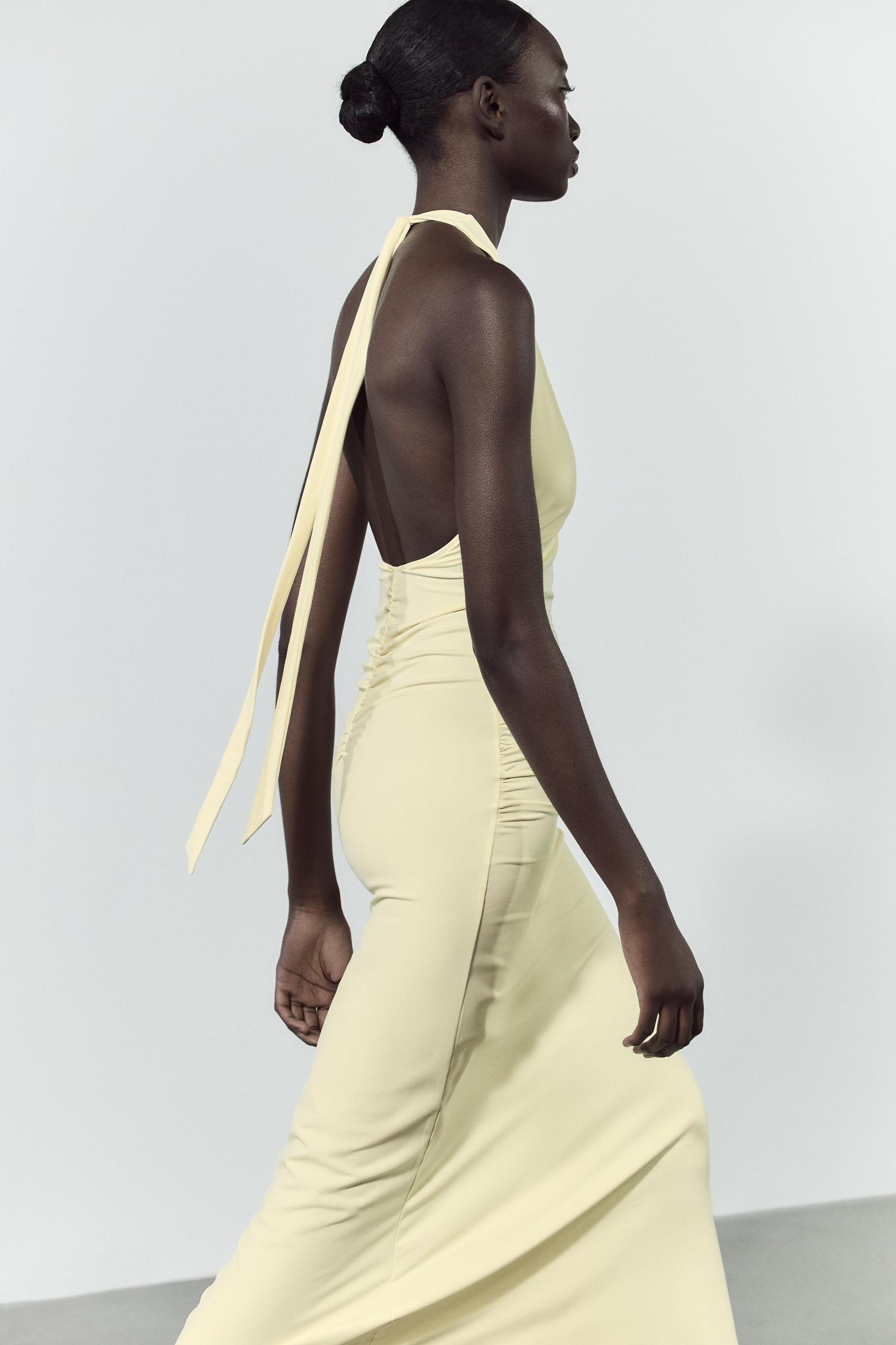 HALTER POLYAMIDE MAXI DRESS Product Image