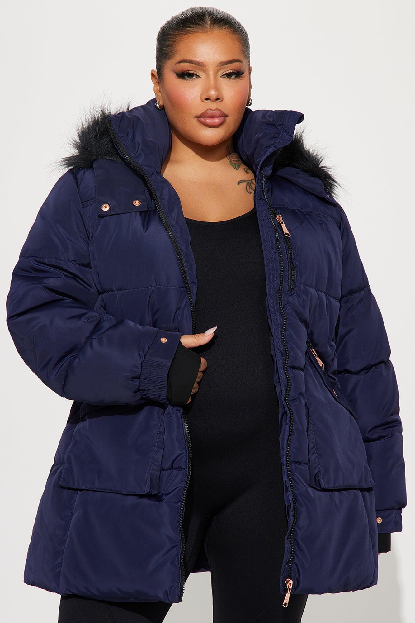 Cold Feelings Puffer Jacket - Navy Product Image