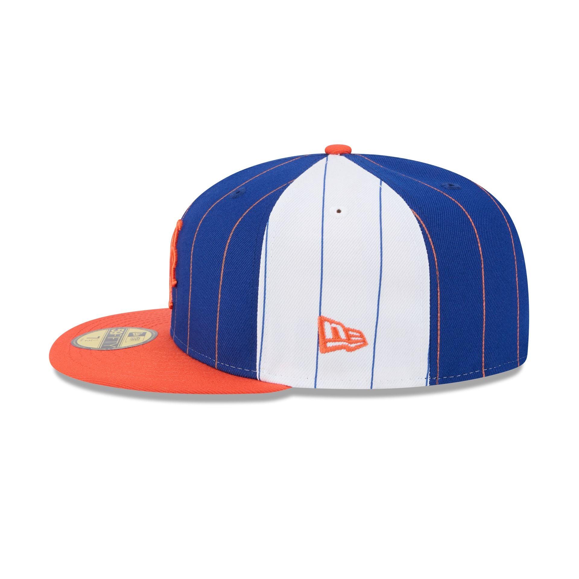 New York Mets Pinstripe League Pin 59FIFTY Fitted Hat Male Product Image