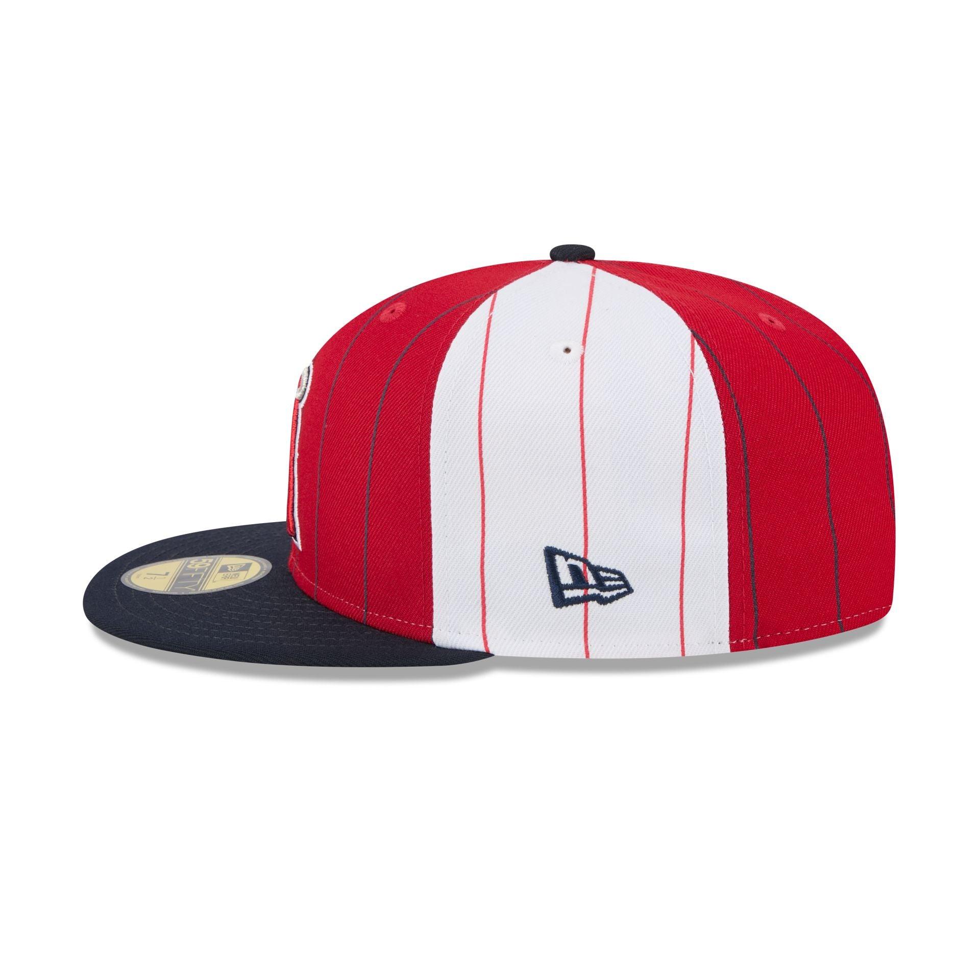 Los Angeles Angels Pinstripe League Pin 59FIFTY Fitted Hat Male Product Image