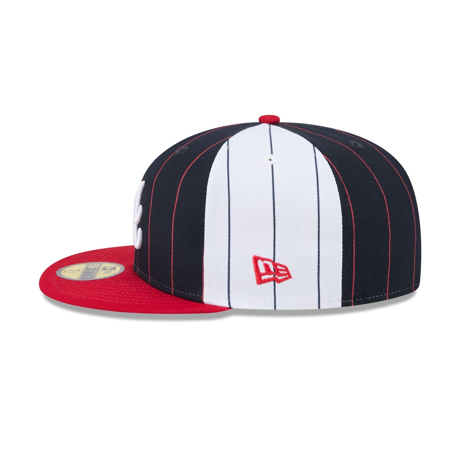 Atlanta Braves Pinstripe League Pin 59FIFTY Fitted Hat Male Product Image
