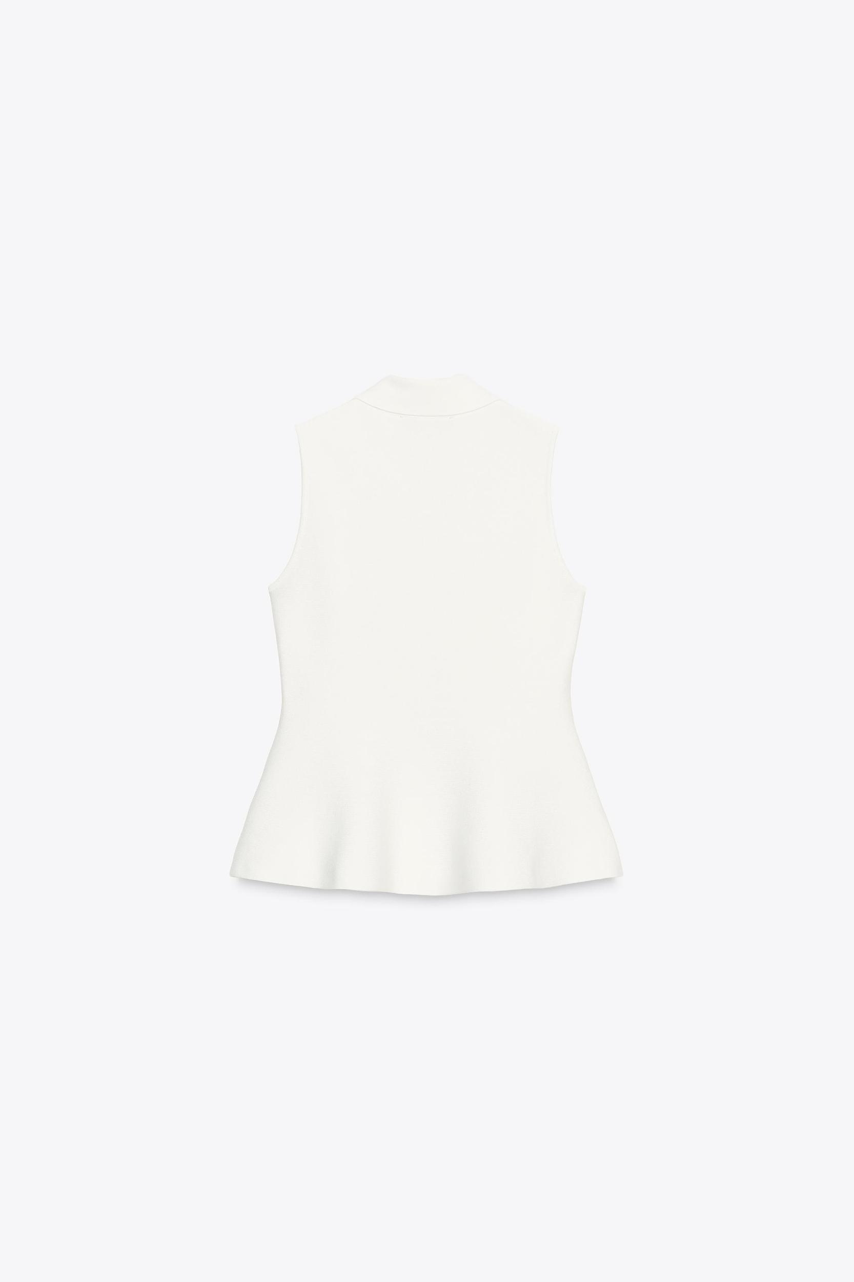 PEPLUM KNIT VEST TOP Product Image