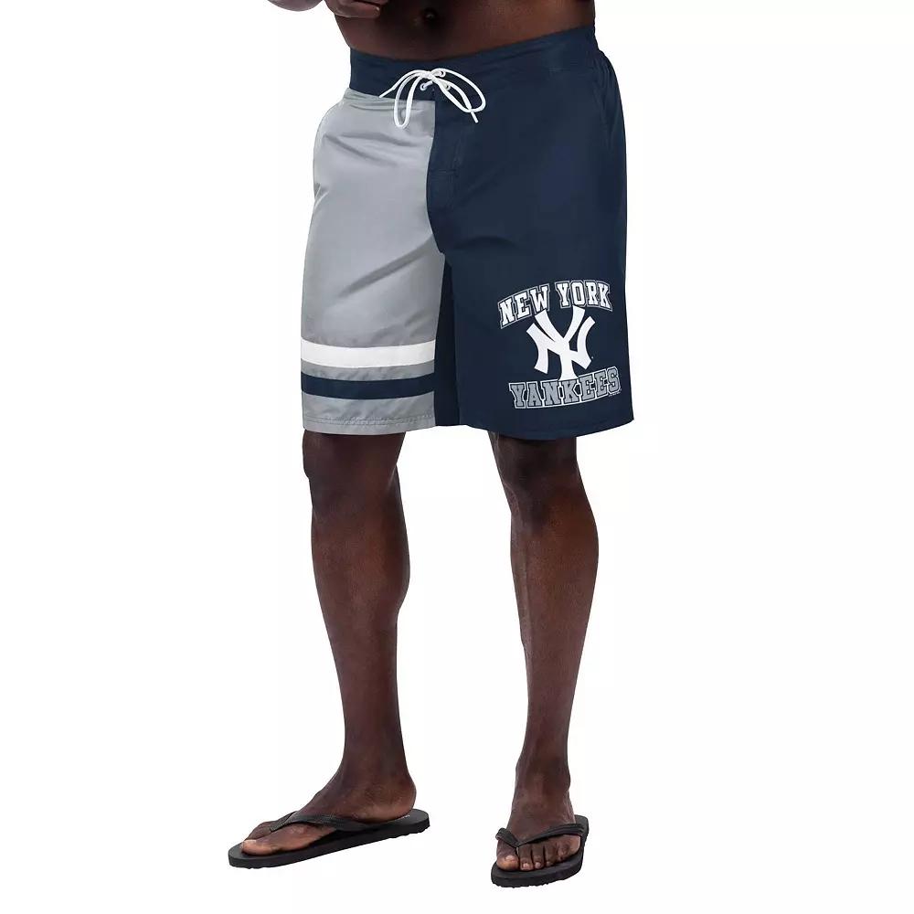 Men's G-III Sports by Carl Banks Navy New York Yankees Anchor Swim Trunks, Size: Medium, Blue Product Image
