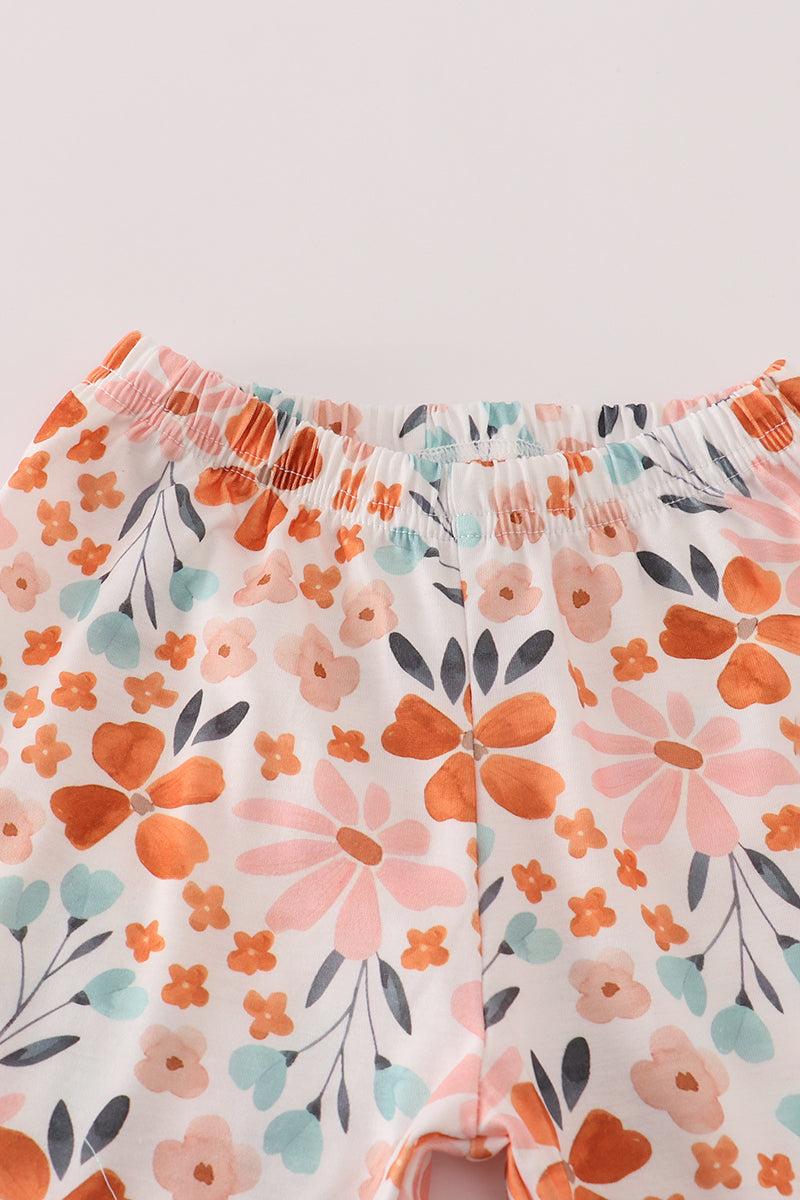 Sage floral ruffle pants set Product Image