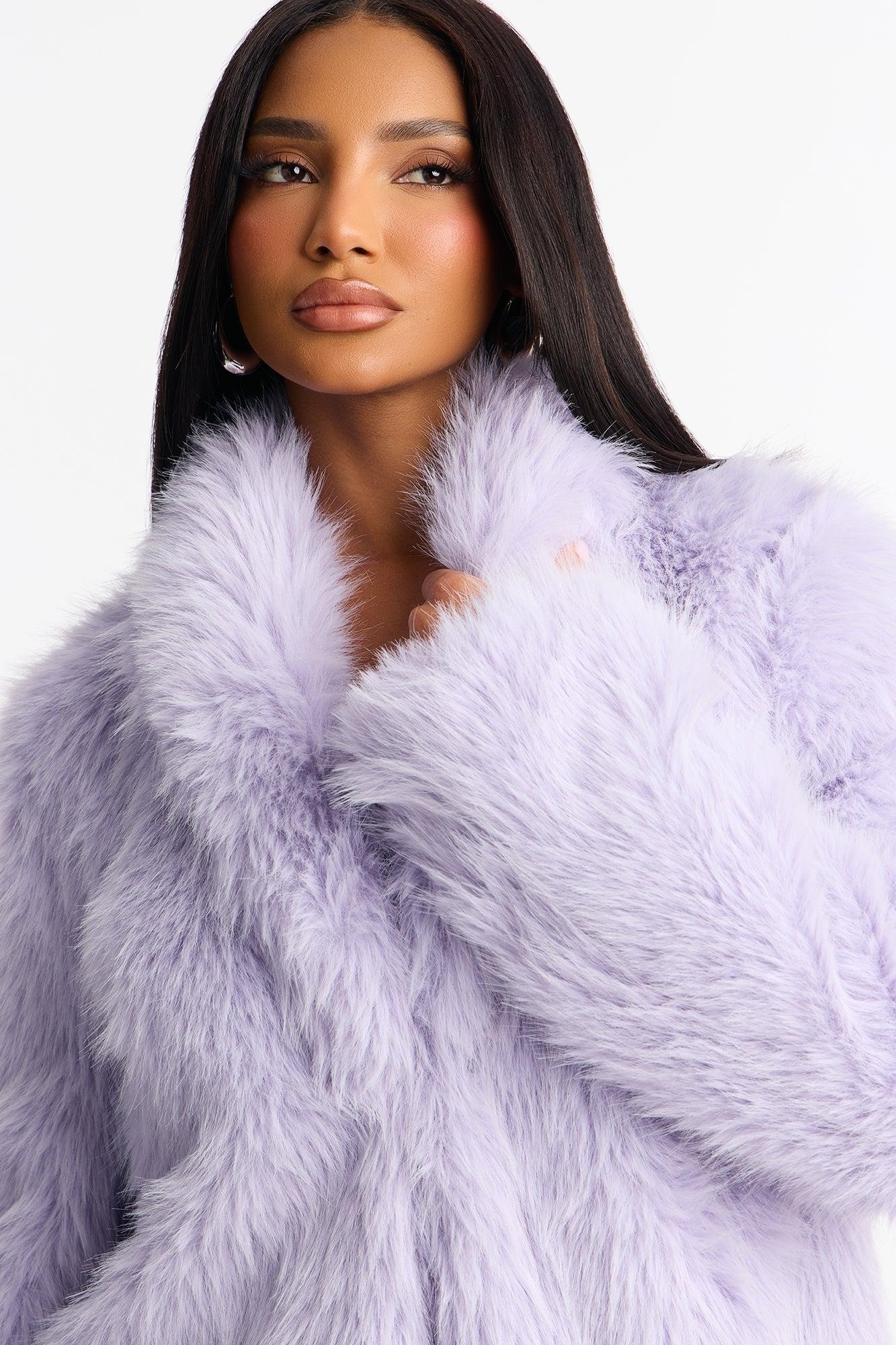 Jobelle Faux Fur Coat - Lavender Female Product Image