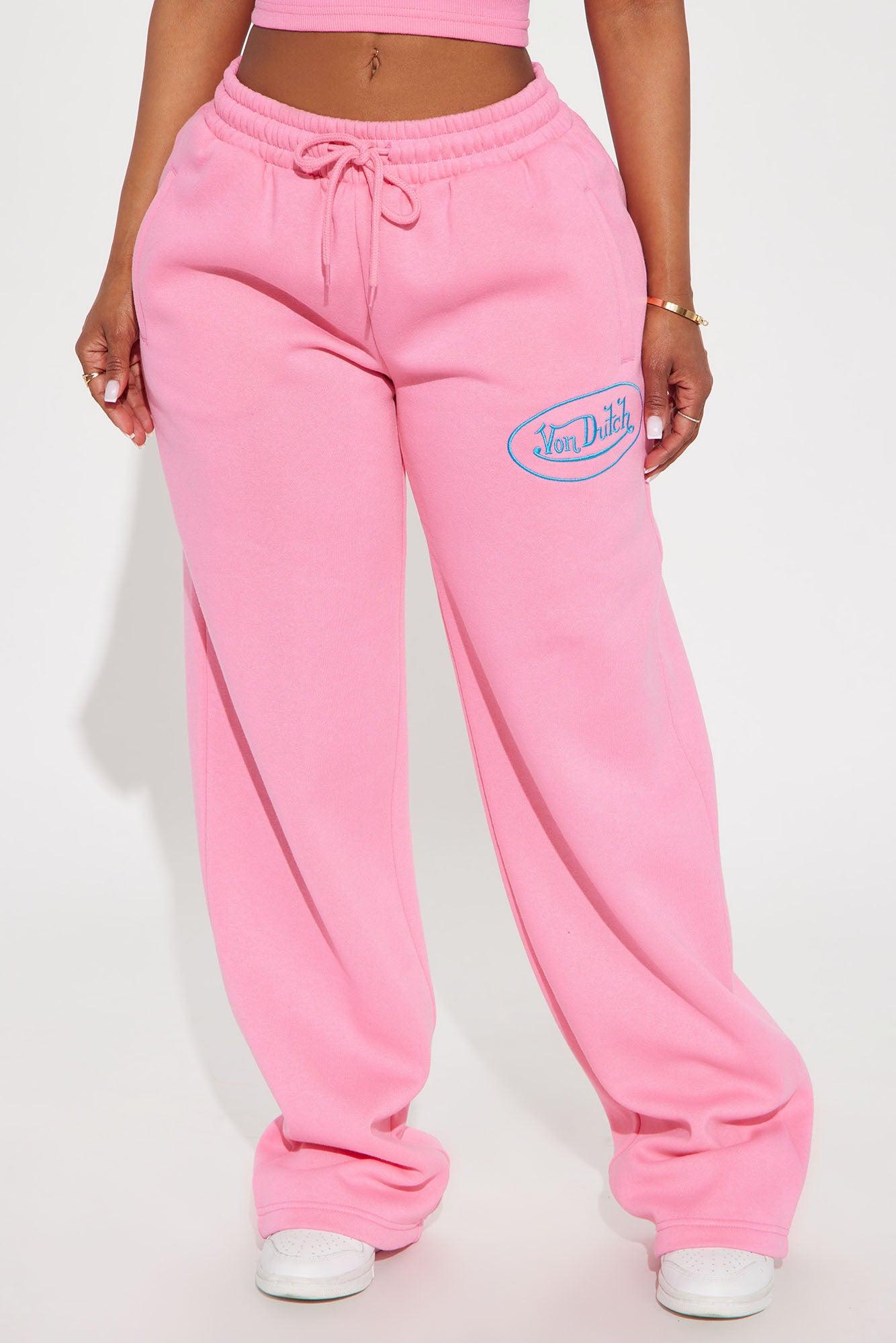 Von Dutch Timeless Wide Leg Pant - Pink Product Image
