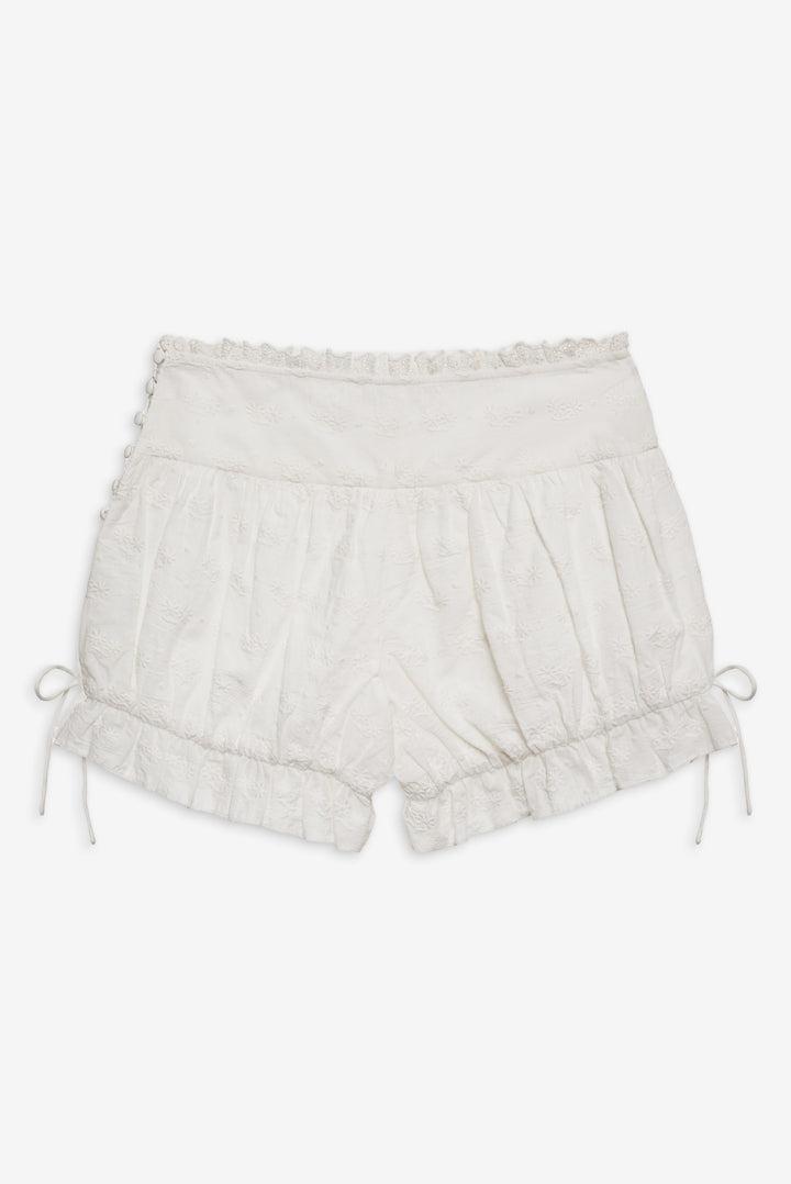 Edie Eyelet Bloomer Short — White Product Image