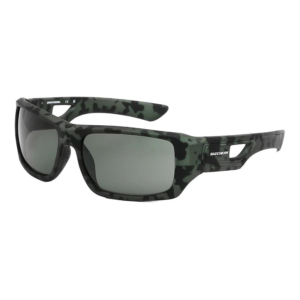 Men's Skechers® Shield 59mm Sunglasses, Green Product Image