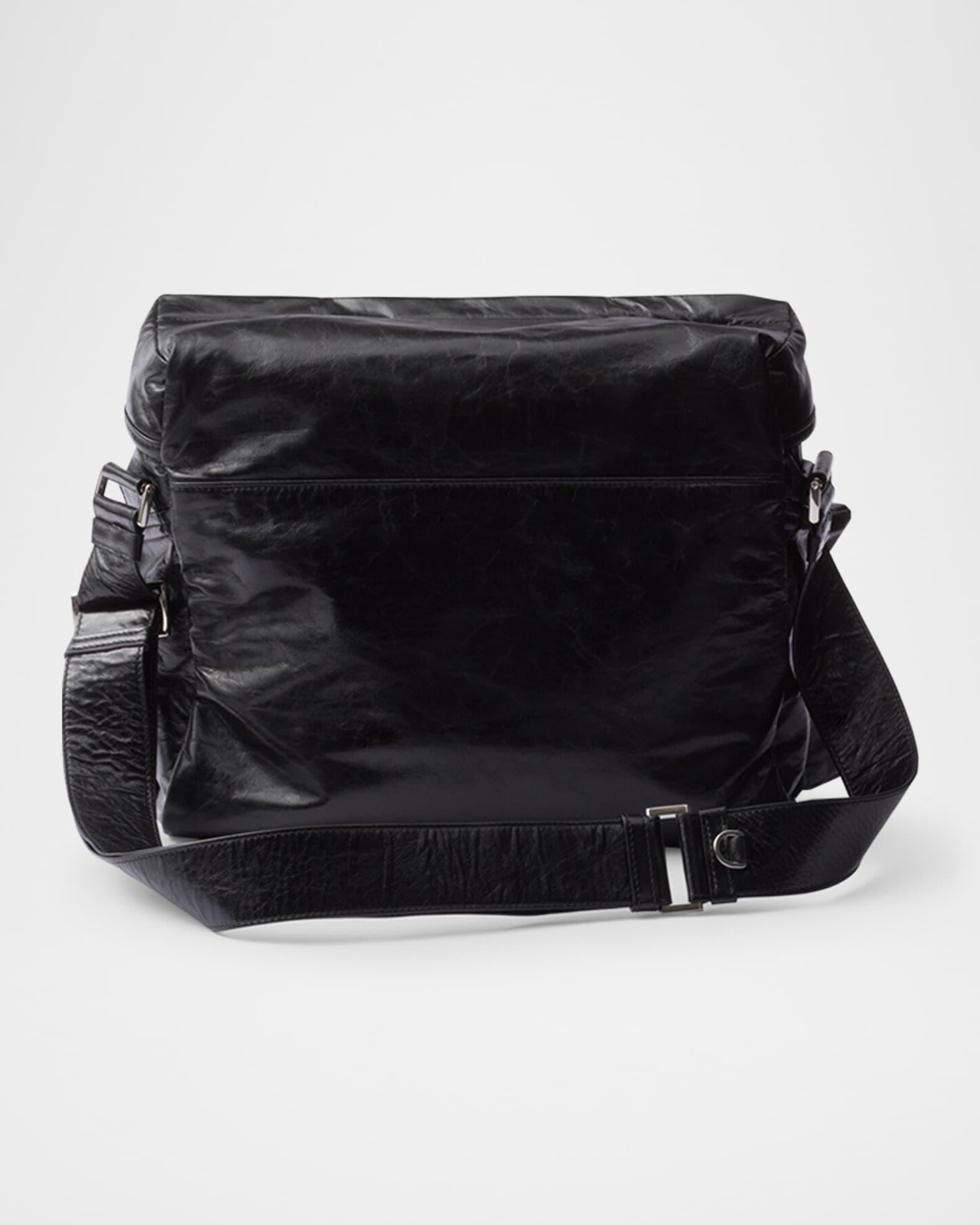 Men's Slanted Leather Shoulder Bag Product Image
