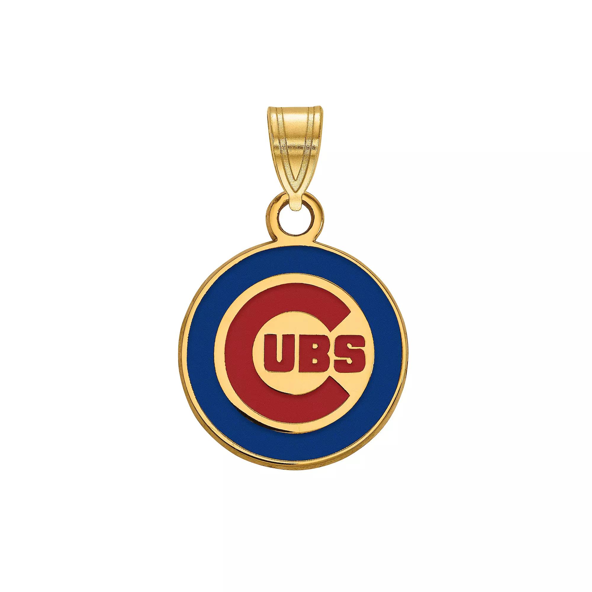 LogoArt Sterling Silver Chicago Cubs Small Enameled Pendant, Women's, Size: 18 mm, Gold Tone Product Image