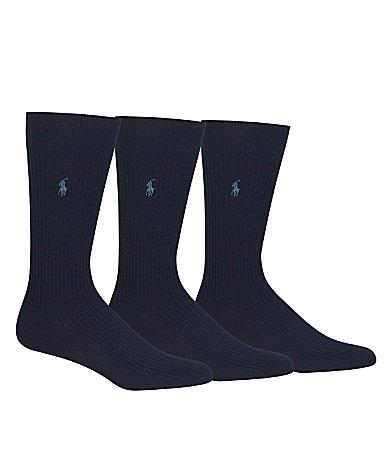 Polo Ralph Lauren Microfiber Crew Dress Socks 3-Pack Product Image