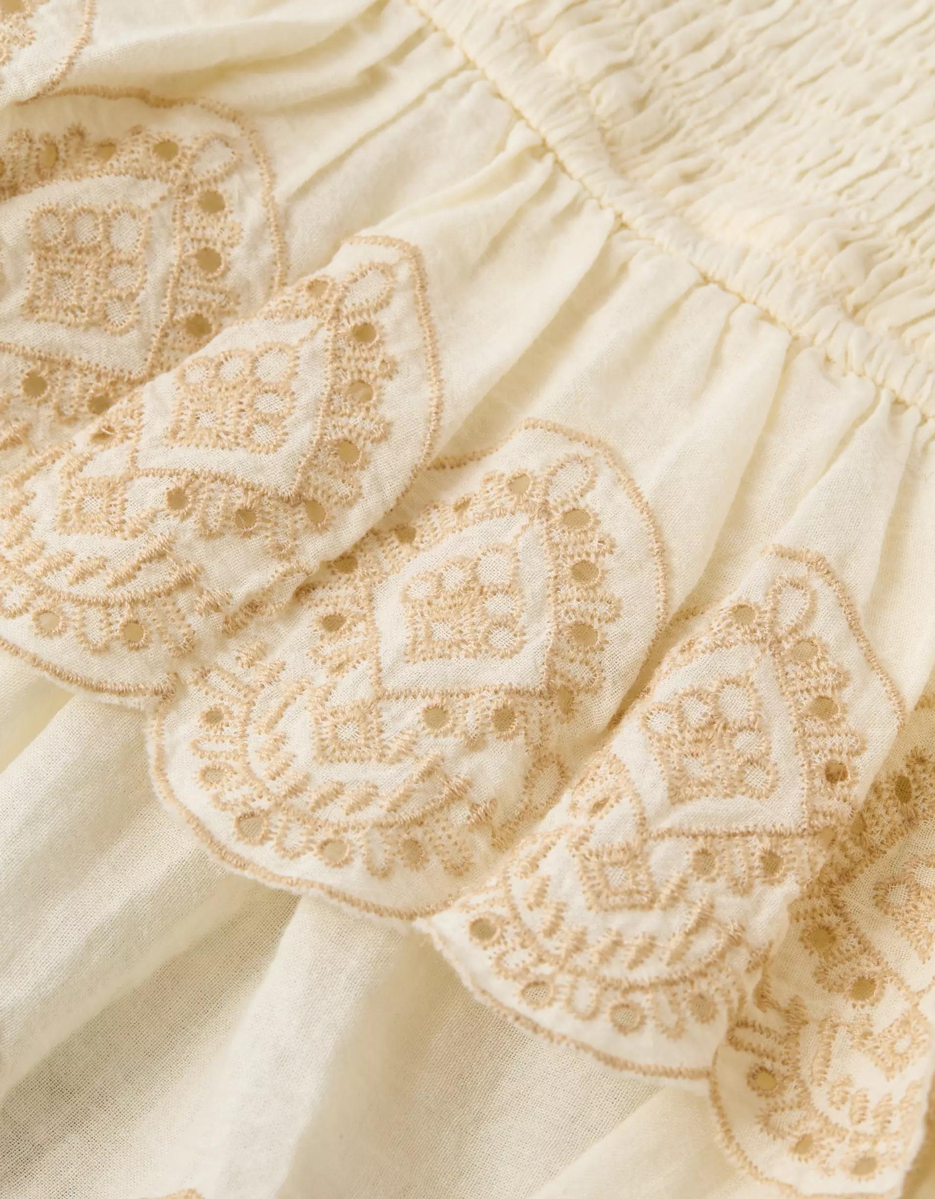 AE Long-Sleeve Smocked Tiered Top Product Image