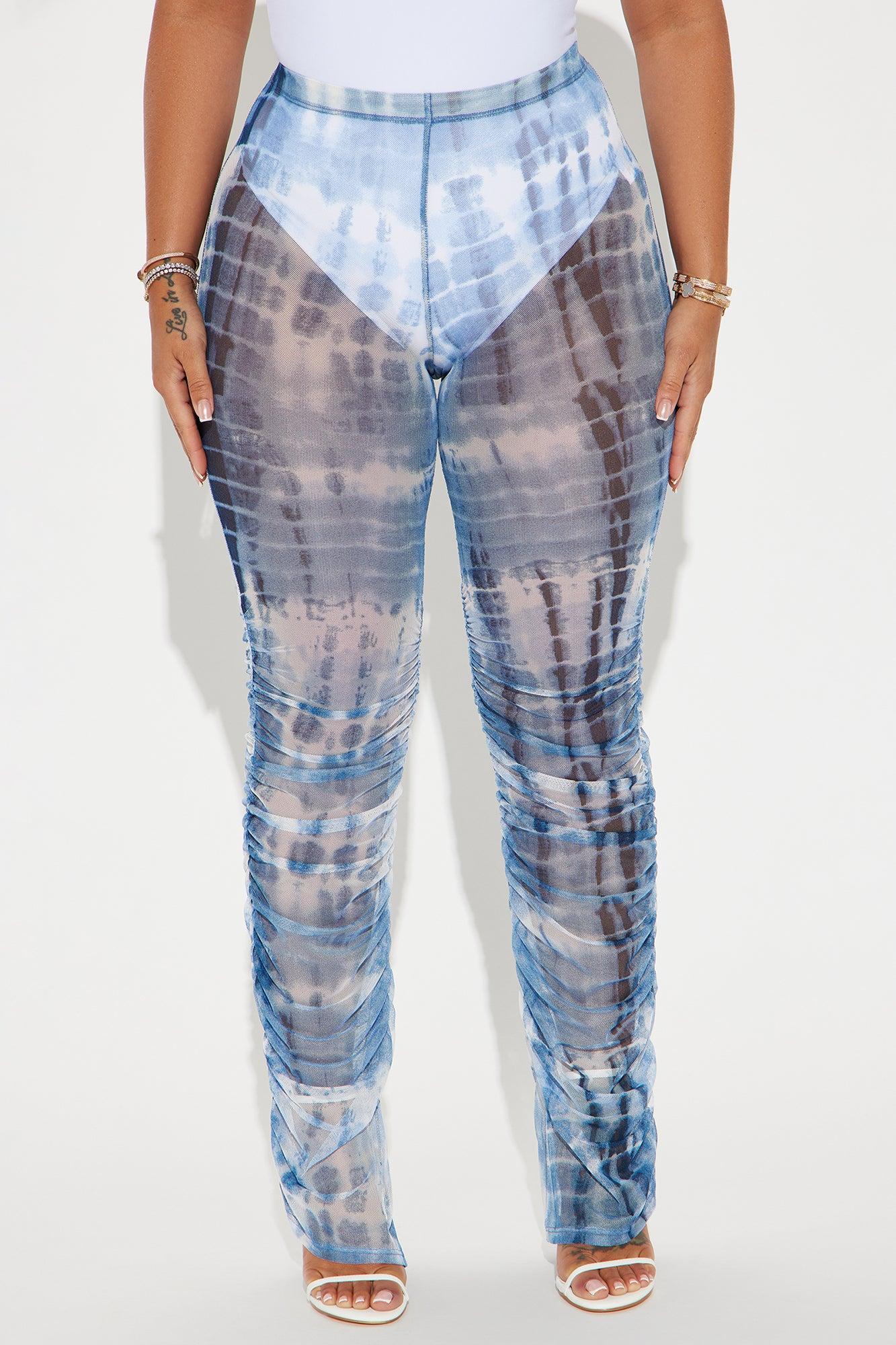 Play Harder Mesh Stacked Legging - Blue/combo Product Image