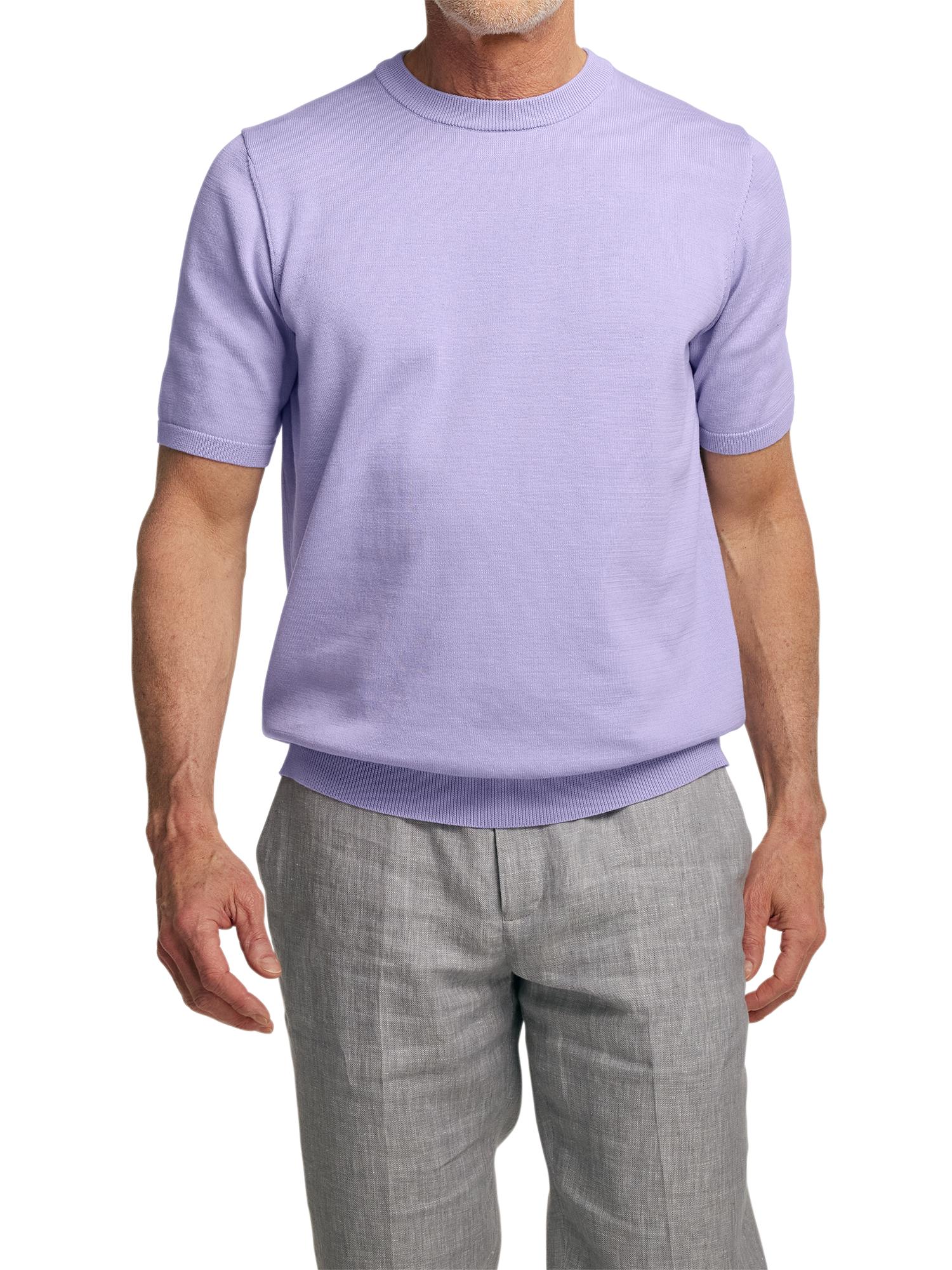 Supima Cotton Crew Neck Sweater - Lavender Product Image