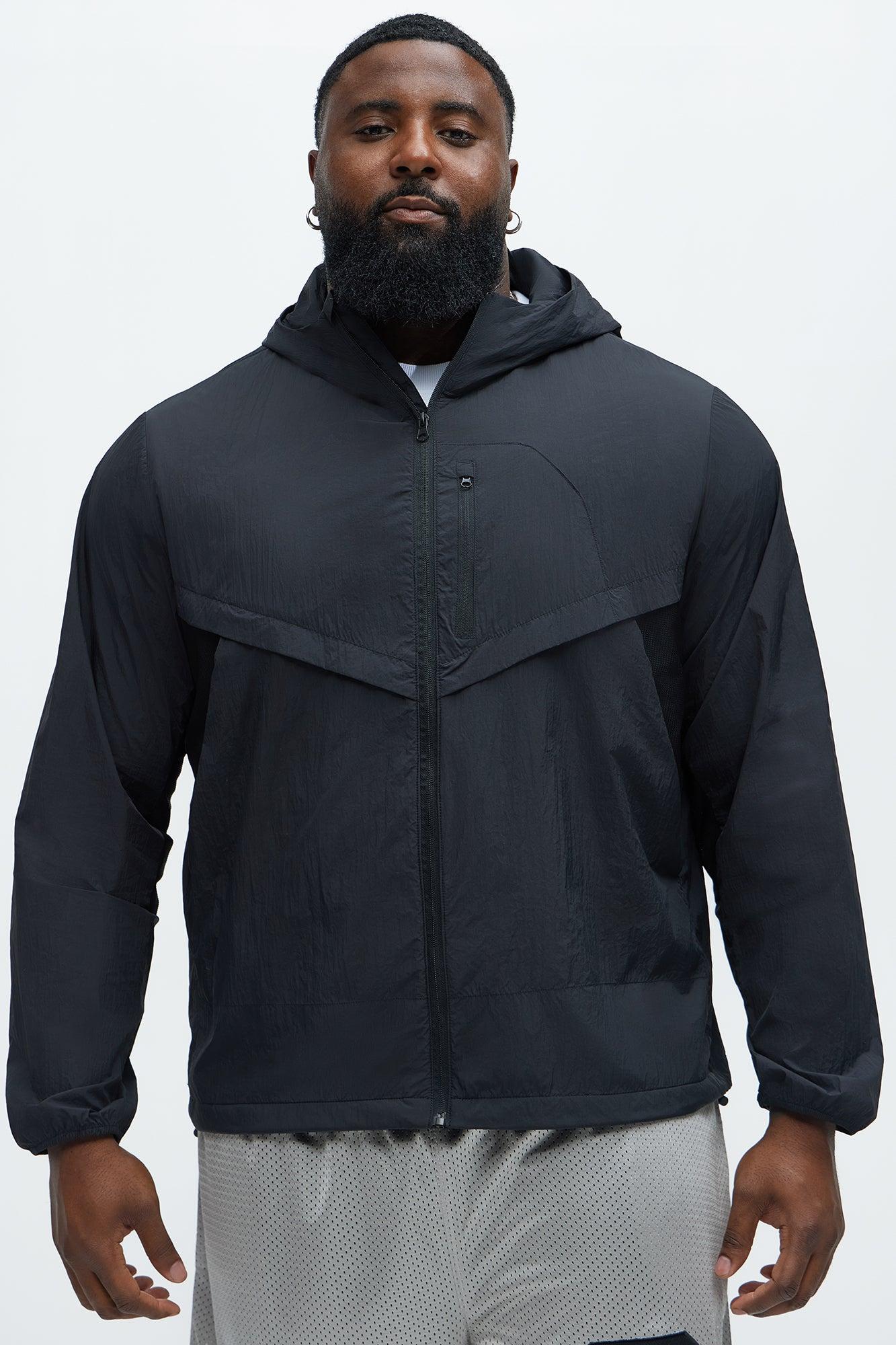 Mesh Panel Nylon Jacket - Black Product Image