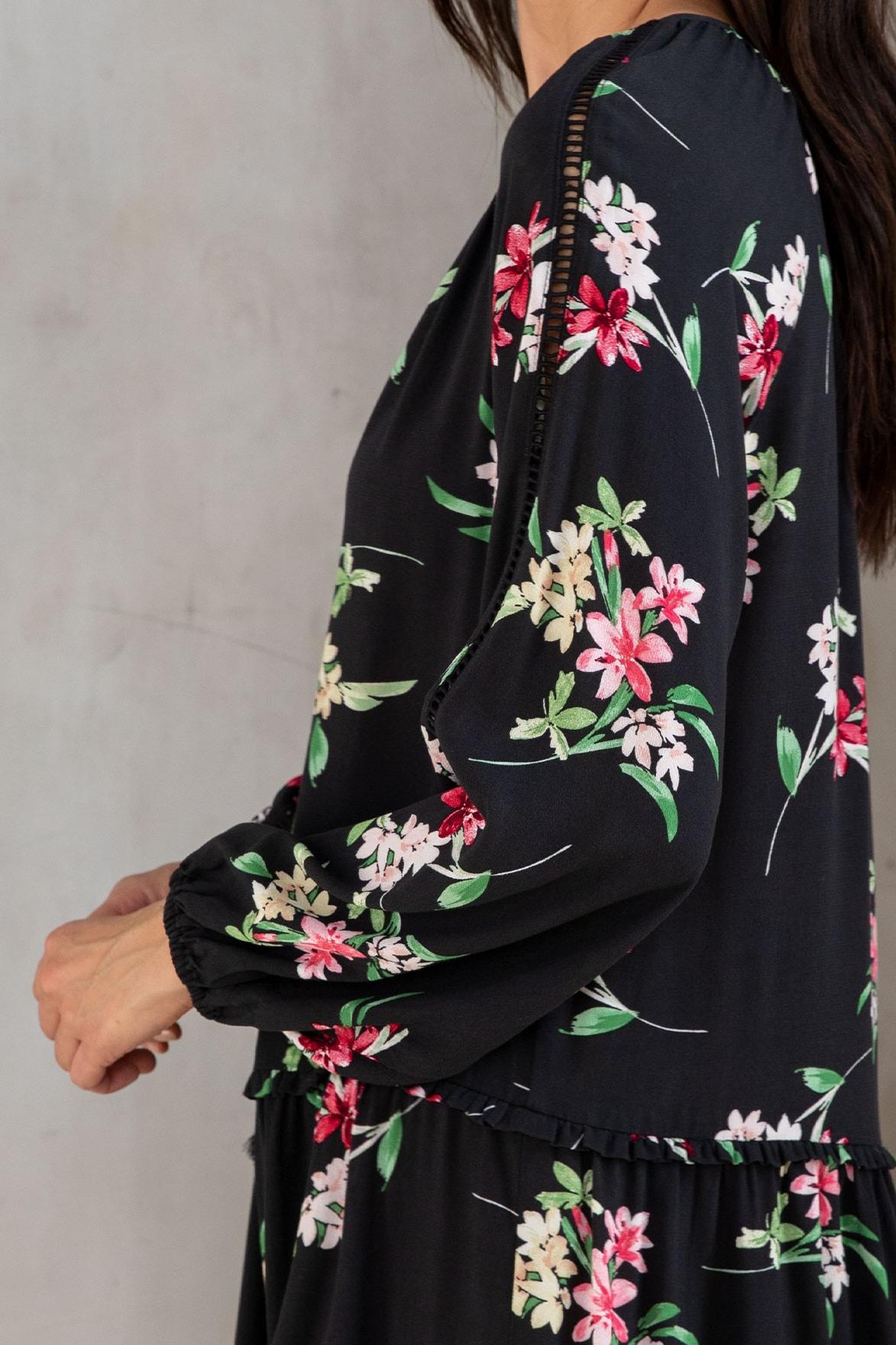 Floral Print Drop Waist Mini Dress Product Image