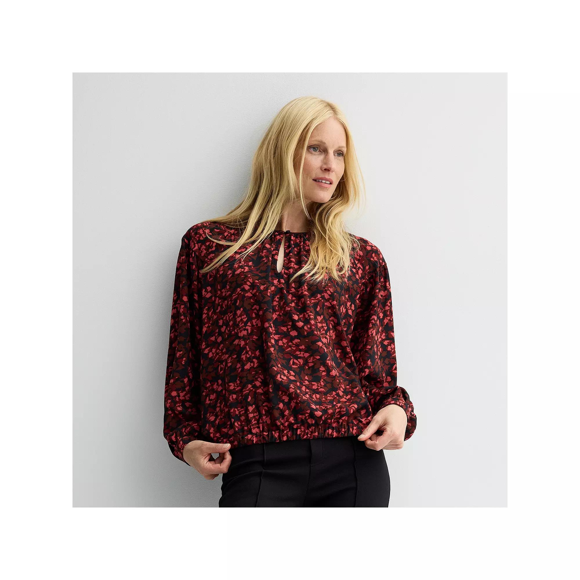 Women's Nine West Keyhole Elastic Waist Blouse, Size: XL, Blue Foliage Product Image