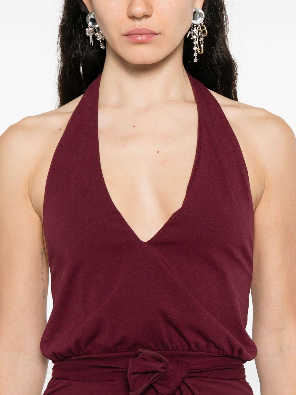 V-neck draped mini dress Product Image