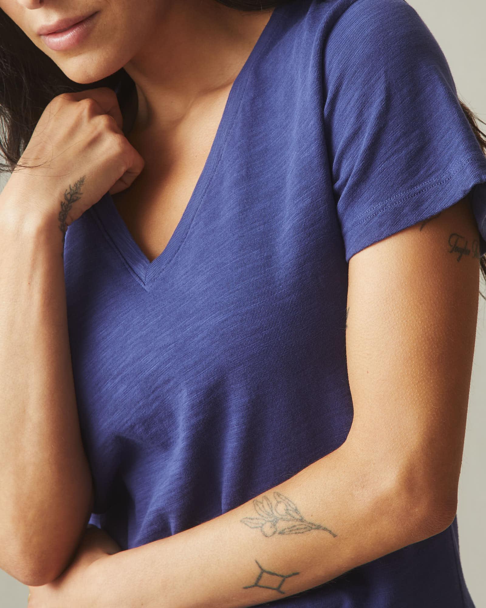 Women's Premium Slub V-Neck Tee - Blue Ribbon Product Image