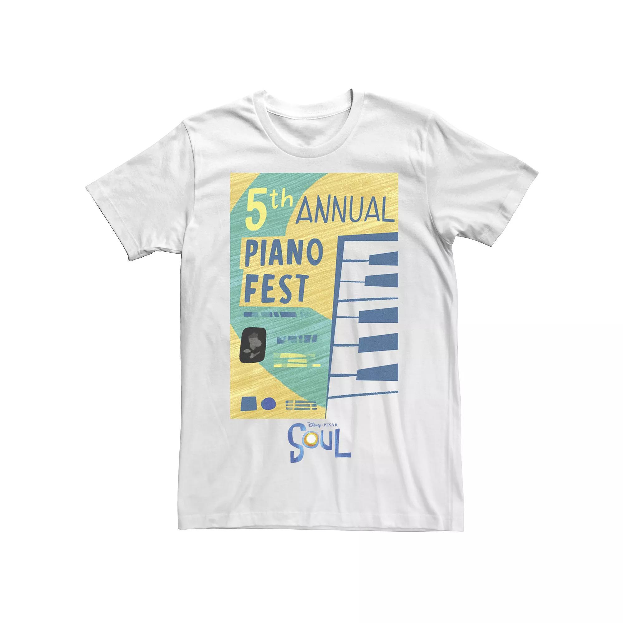 Disney / Pixar's Soul Men's 5th Annual Piano Fest Poster Tee, Size: Medium, White Product Image