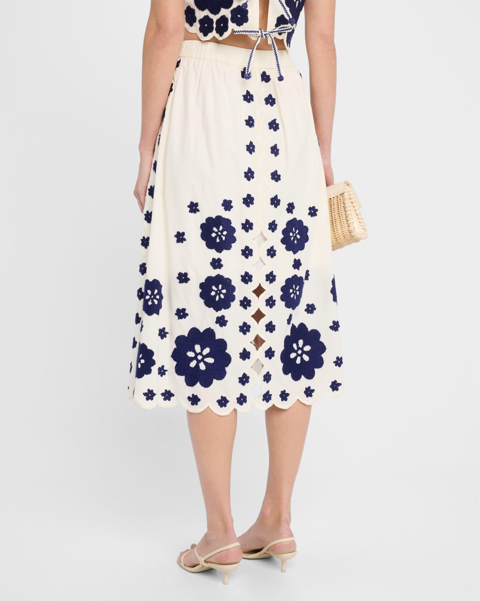Catrine Embroidered Midi Skirt Product Image