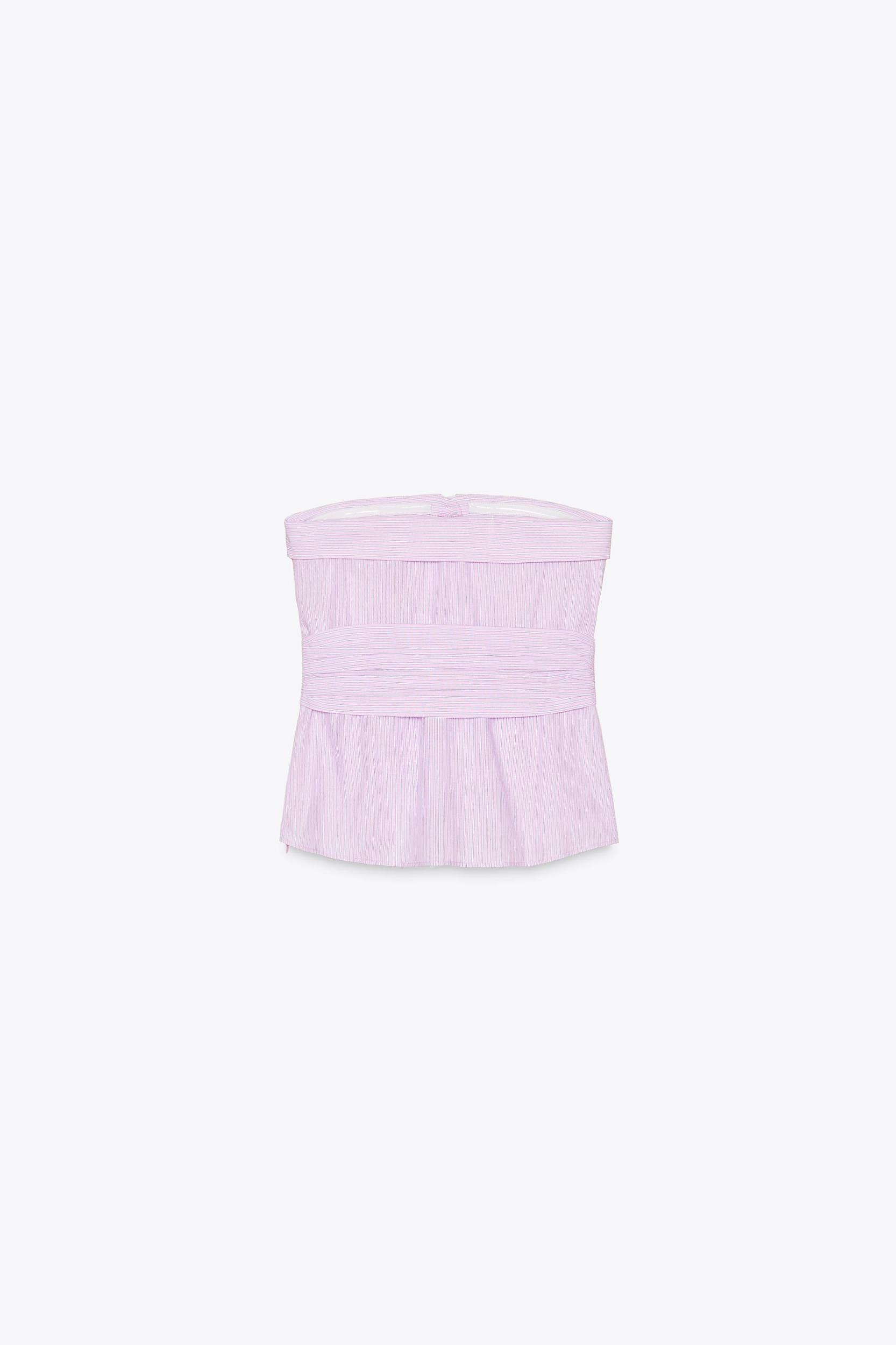STRAPLESS STRIPED TOP Product Image