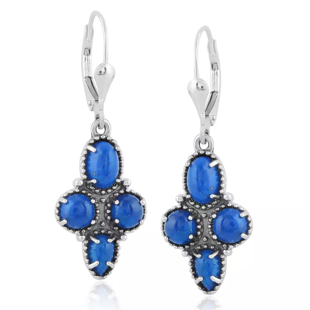 Southwest Spirit® Sterling Silver and Stone Drop Earrings, Women's, Blue Lapis Product Image