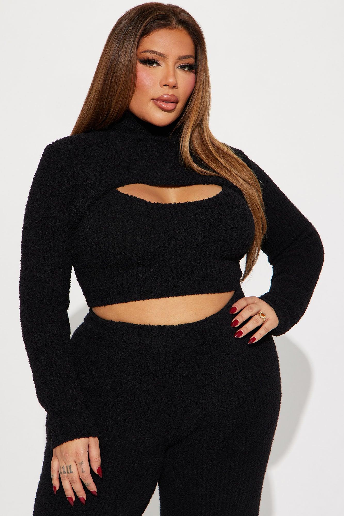 Feeling Cozy 3 Piece Pant Set - Black Product Image